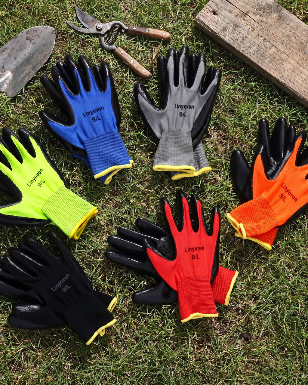 Maxcheck PU Coated Gloves Bulk, Reusable Rubber Safety Gloves for Men Women Work Warehouse, Mechanic, Woodworking