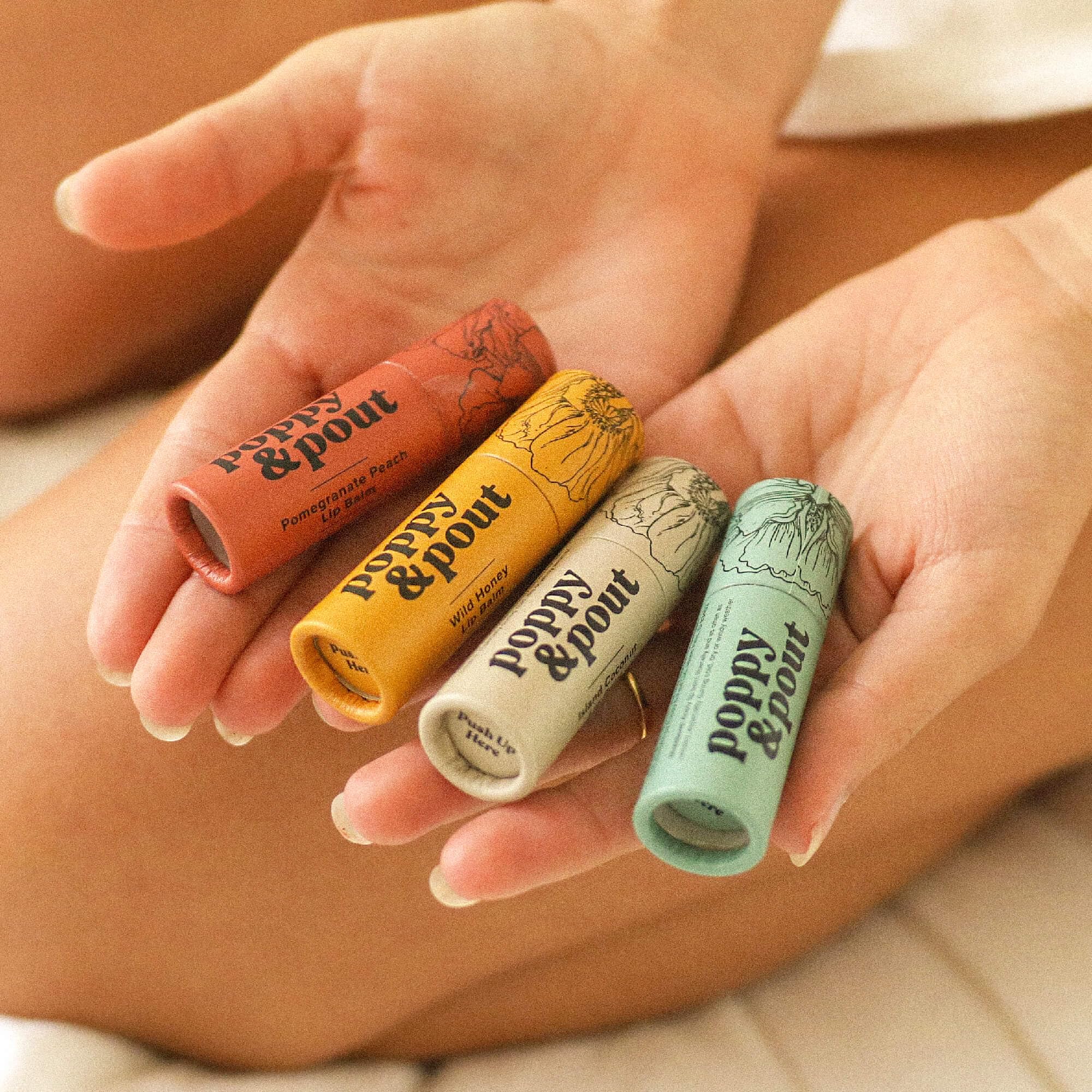 Poppy & Pout Blood Orange Mint Jumbo Lip Balm | All Natural Lip Balms & Moisturizers | Hydrates with Beeswax, Vitamin E, Organic Coconut Oil | Cruelty-Free | Lip Balm in Recyclable Cardboard Tube