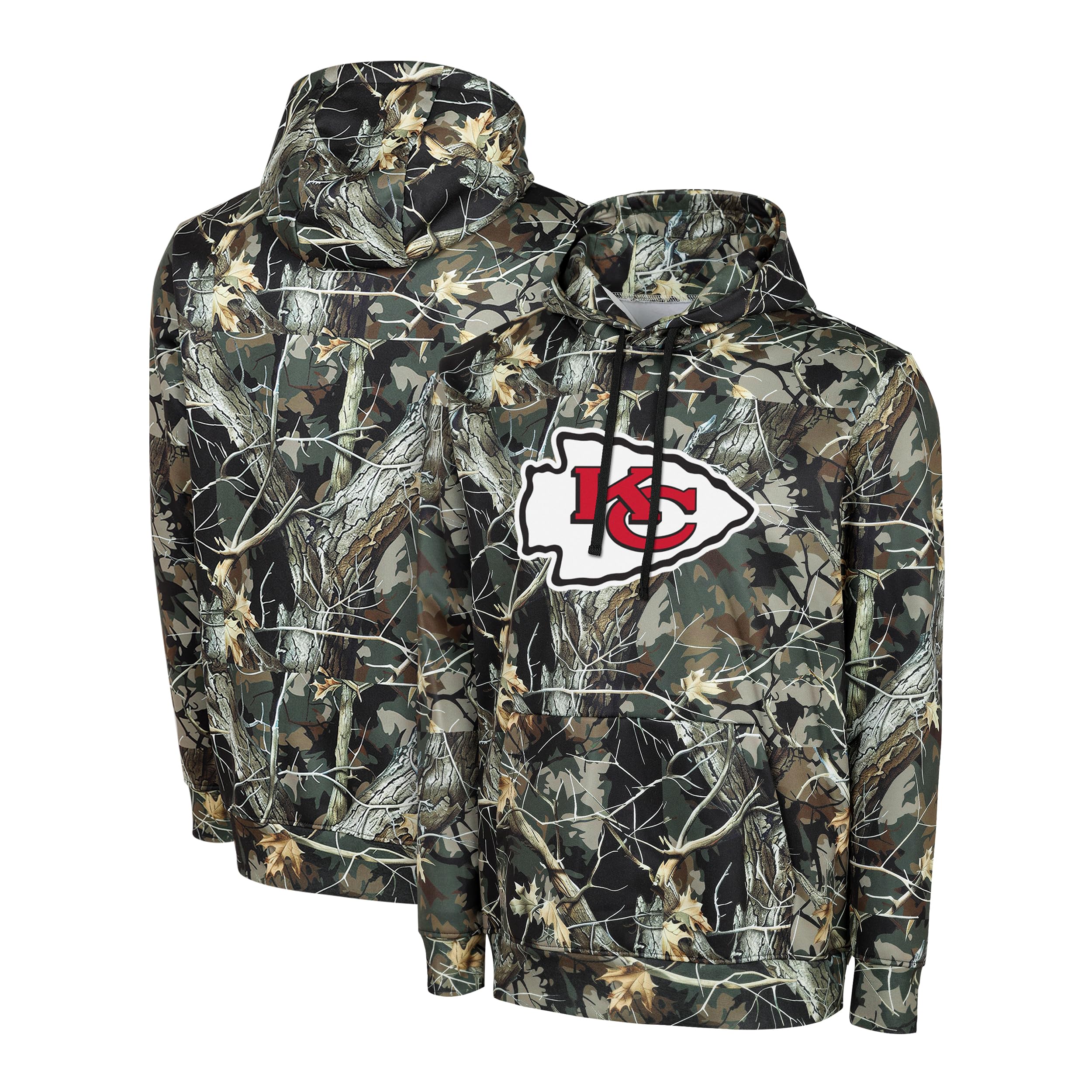 FOCO NFL Men's Official Sideline Hunter Camo Primary Logo Performance Pullover Hoodie Sweatshirt