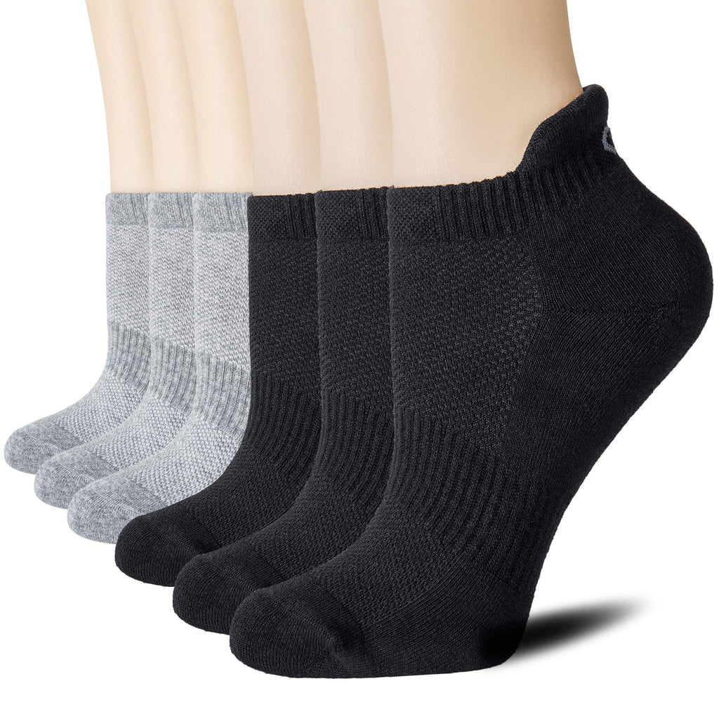 CS CELERSPORT 6 Pairs Ankle Athletic Running Socks Low Cut Sports Tab Socks for Men and Women