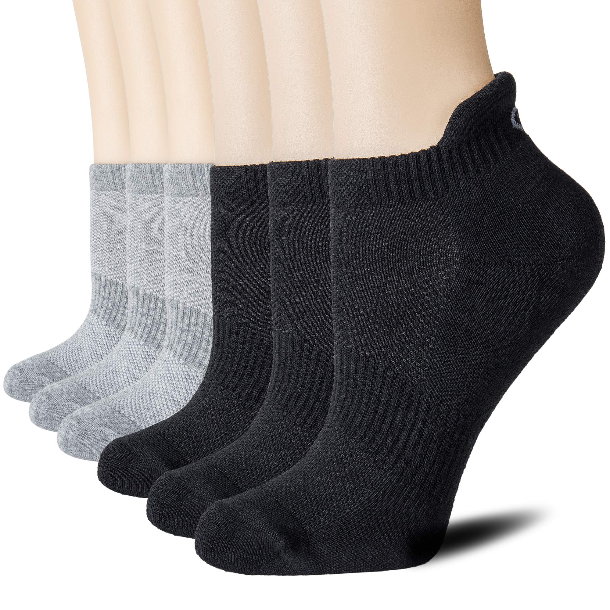 CS CELERSPORT 6 Pairs Ankle Athletic Running Socks Low Cut Sports Tab Socks for Men and Women