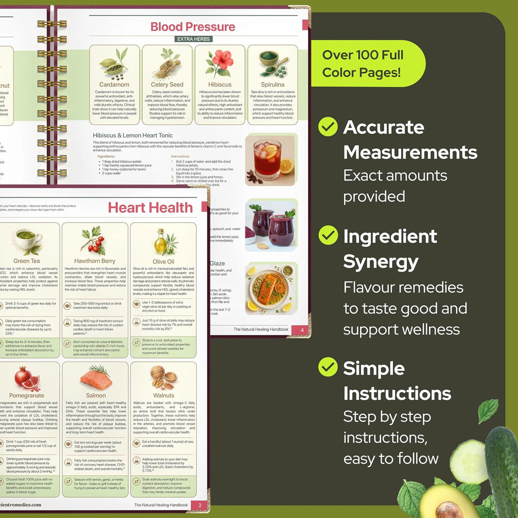 The Natural Healing Handbook, Spiral-Bound Guide for Herbal Remedies and Natural Recipes, by Ancient Remedies (The Natural Healing Handbook by Ancient Remedies)