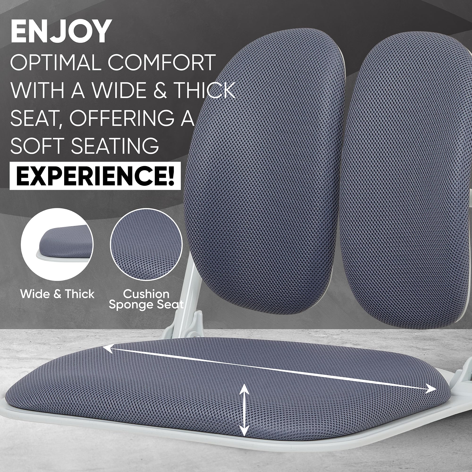 【Premium Dual-Backrests】 Made in Korea Ergonomic Floor Chair with Back Support - Meditation Chair, Floor Gaming Chair, Reading Chair, Floor Chairs for Adults, Foldable Chair (Black Leather)