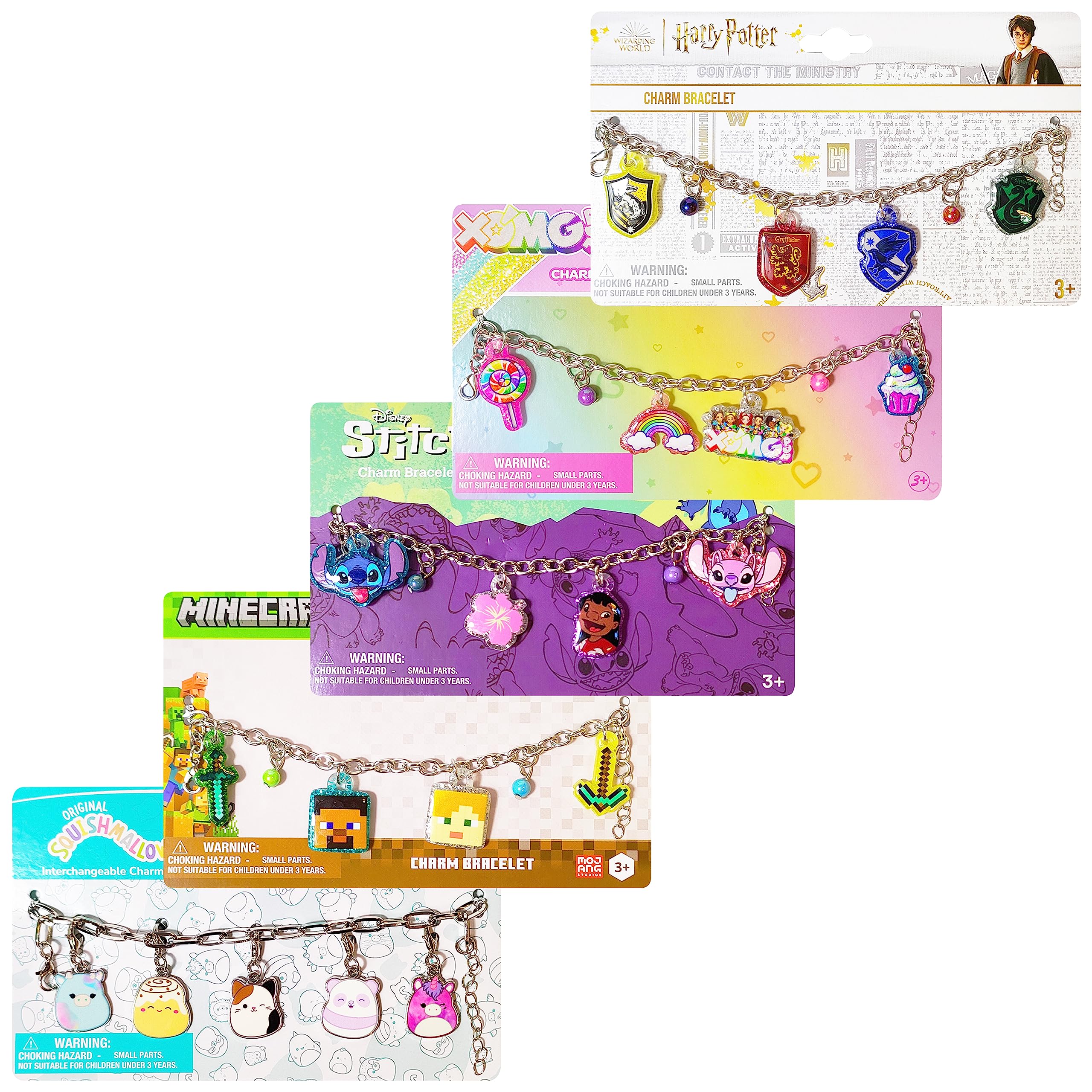 LUV HER 7" Minecraft Bracelet with 4 Metal Charms - Minecraft -Ages 3+