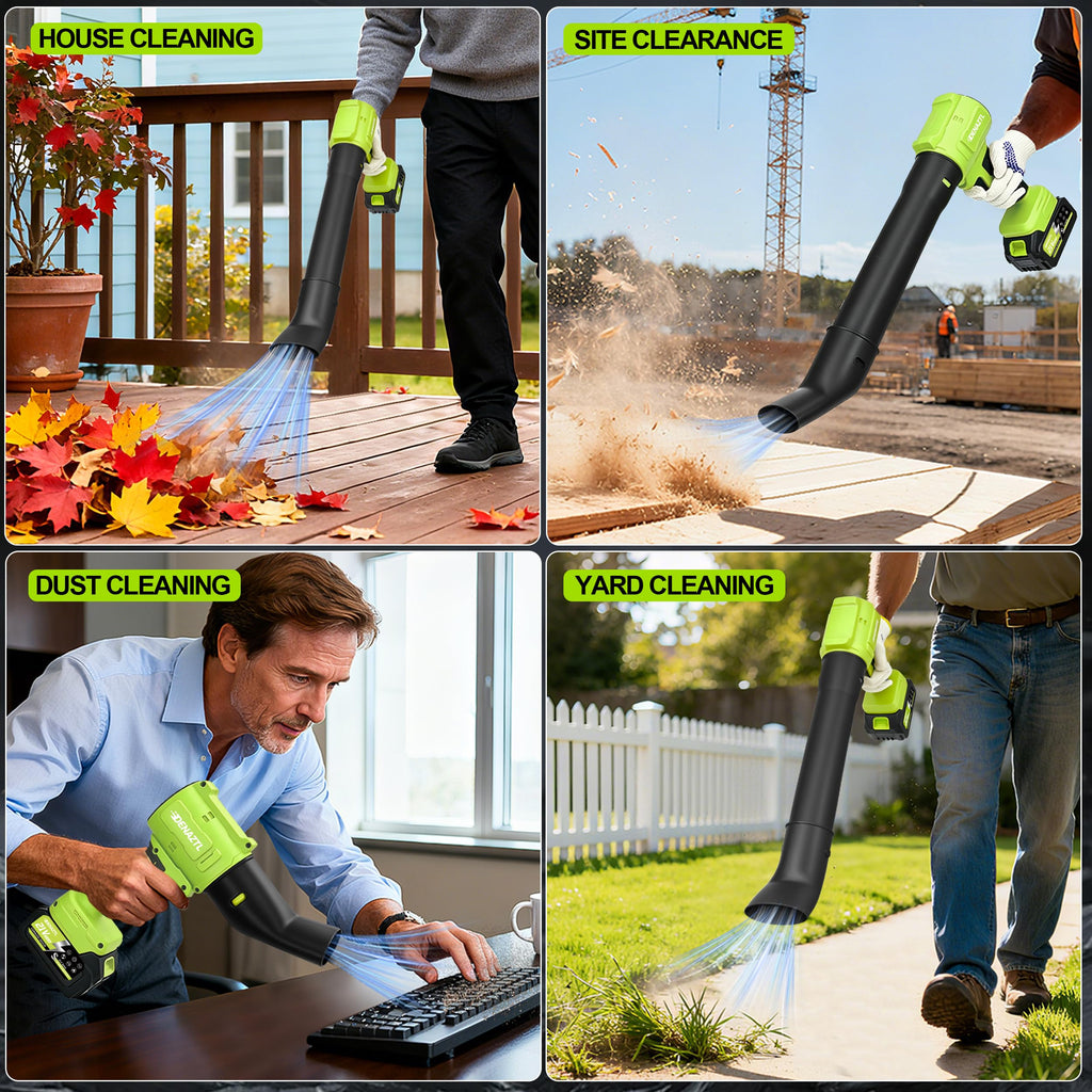 Electric Handheld Leaf Blower Cordless with 2X 4.0Ah Batteries and Charger, 650CFM 160MPH, 2 Extended Nozzles, Portable Mini Lightweight for Seniors Gift, Yard,Patio,Gutter,Lawn Care, Garden Tool