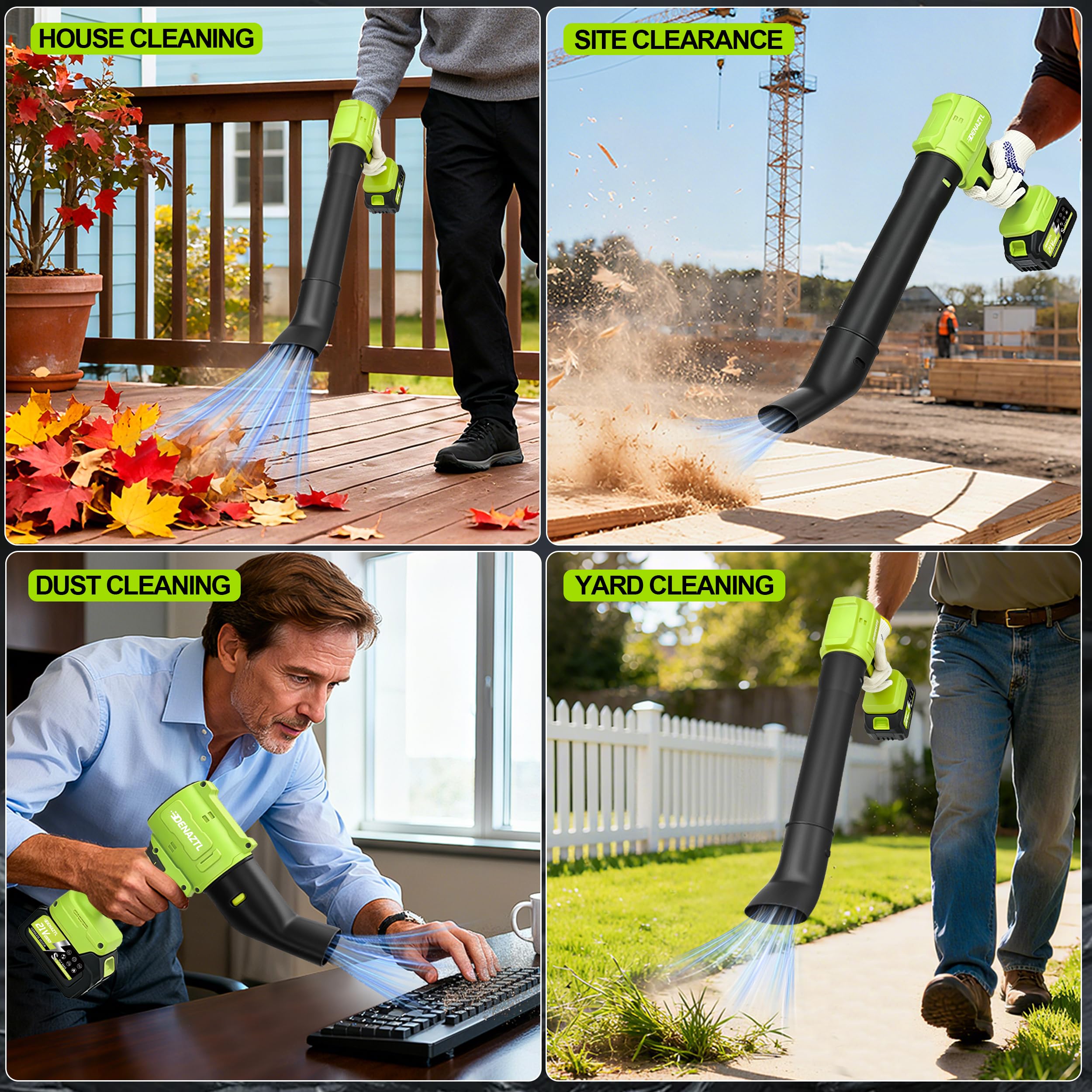 Electric Handheld Leaf Blower Cordless with 2X 4.0Ah Batteries and Charger, 650CFM 160MPH, 2 Extended Nozzles, Portable Mini Lightweight for Seniors Gift, Yard,Patio,Gutter,Lawn Care, Garden Tool