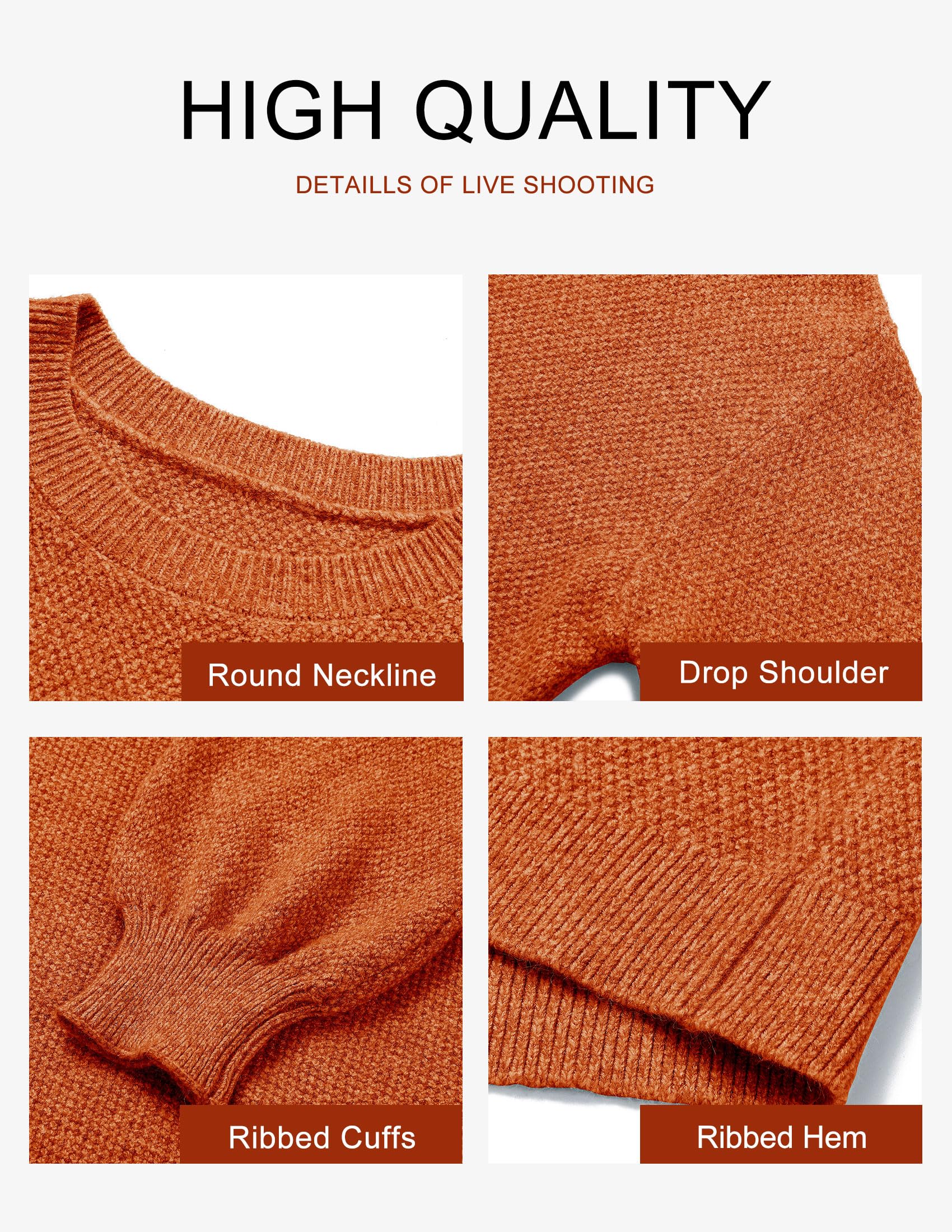 MEROKEETY Sweaters for Women Fall Winter 2026 Oversized Pullover Spring Crew Neck Long Sleeve Heathered Knit Tops