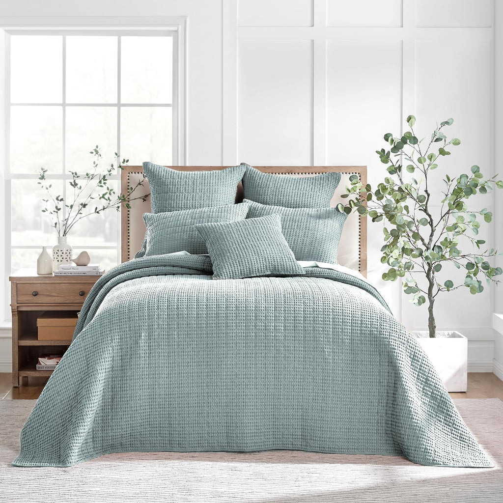 Levtex Home Mills Waffle Twin Bedspread Set (84x104in) with 1 Pillow Sham (26x20in) - Adobe - 100% Cotton Twin Size Bedspread Set - Lightweight, Soft, Pre-Washed