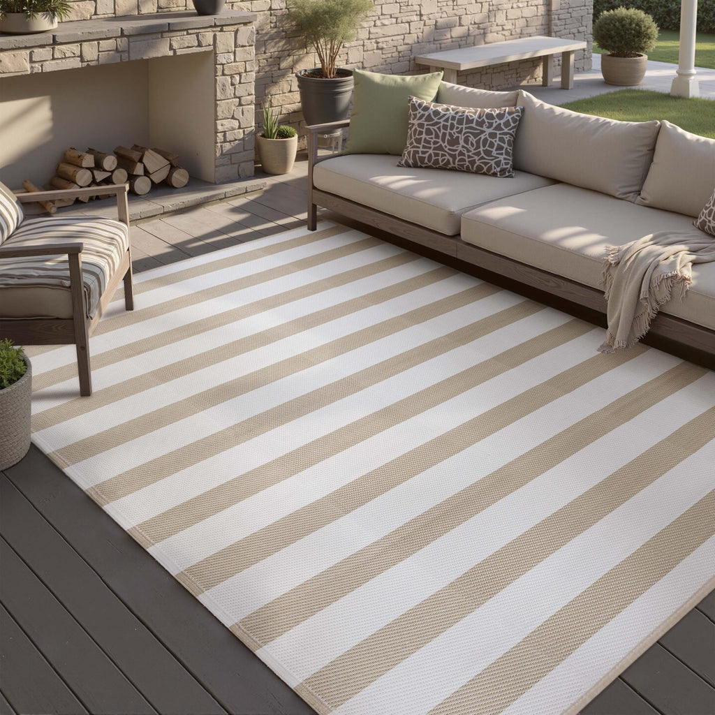 PureCozy Outdoor Plastic Straw Rug Black Beige Large Outside Waterproof Outdoor Patio 5x8 Carpet Geometric Reversible Mat Modern for Camping RV Porch Deck Balcony Beach