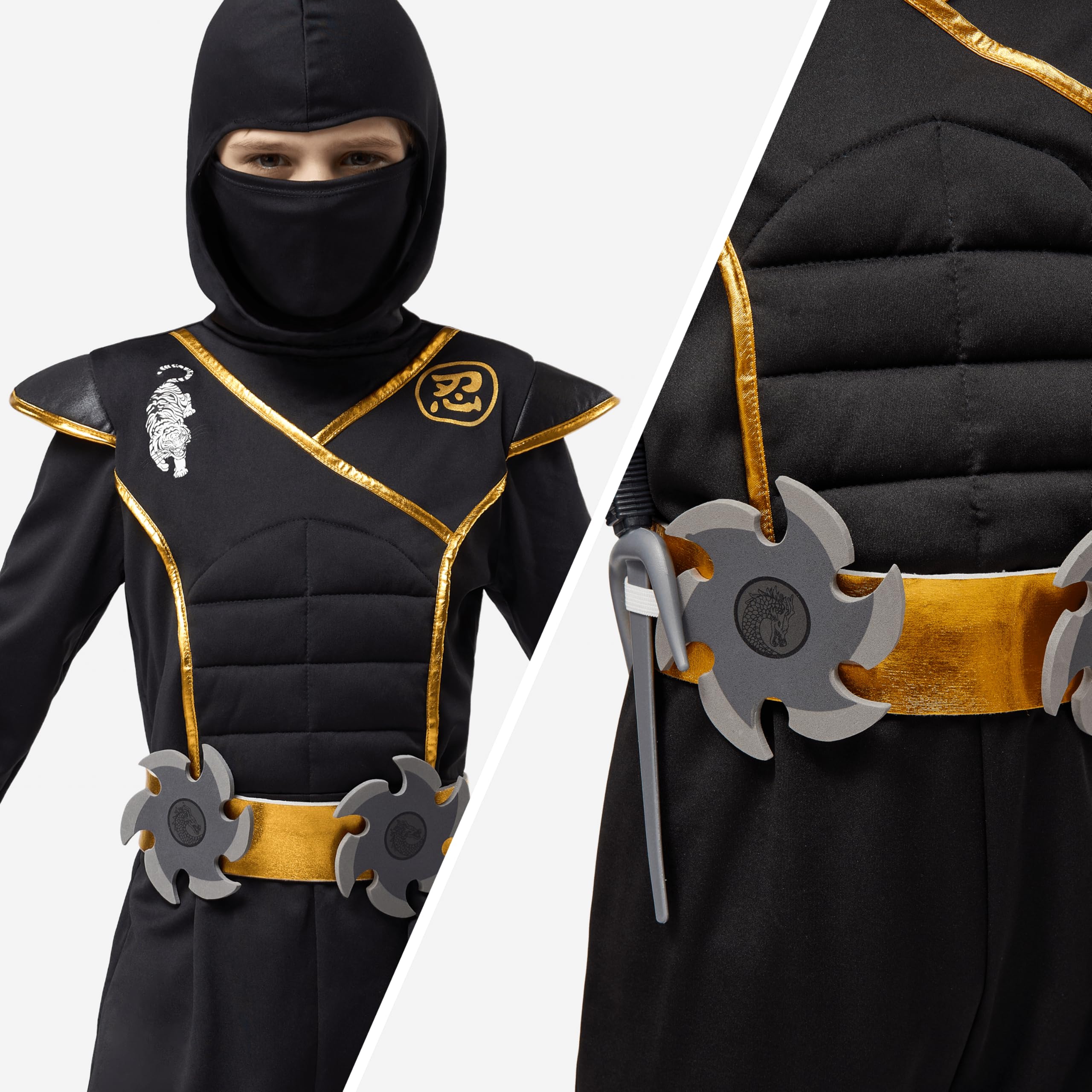 Spooktacular Creations Halloween Ninja Costume, Ninja Outfit Set for Kids, Halloween Costumes for Boys Dress Up Party
