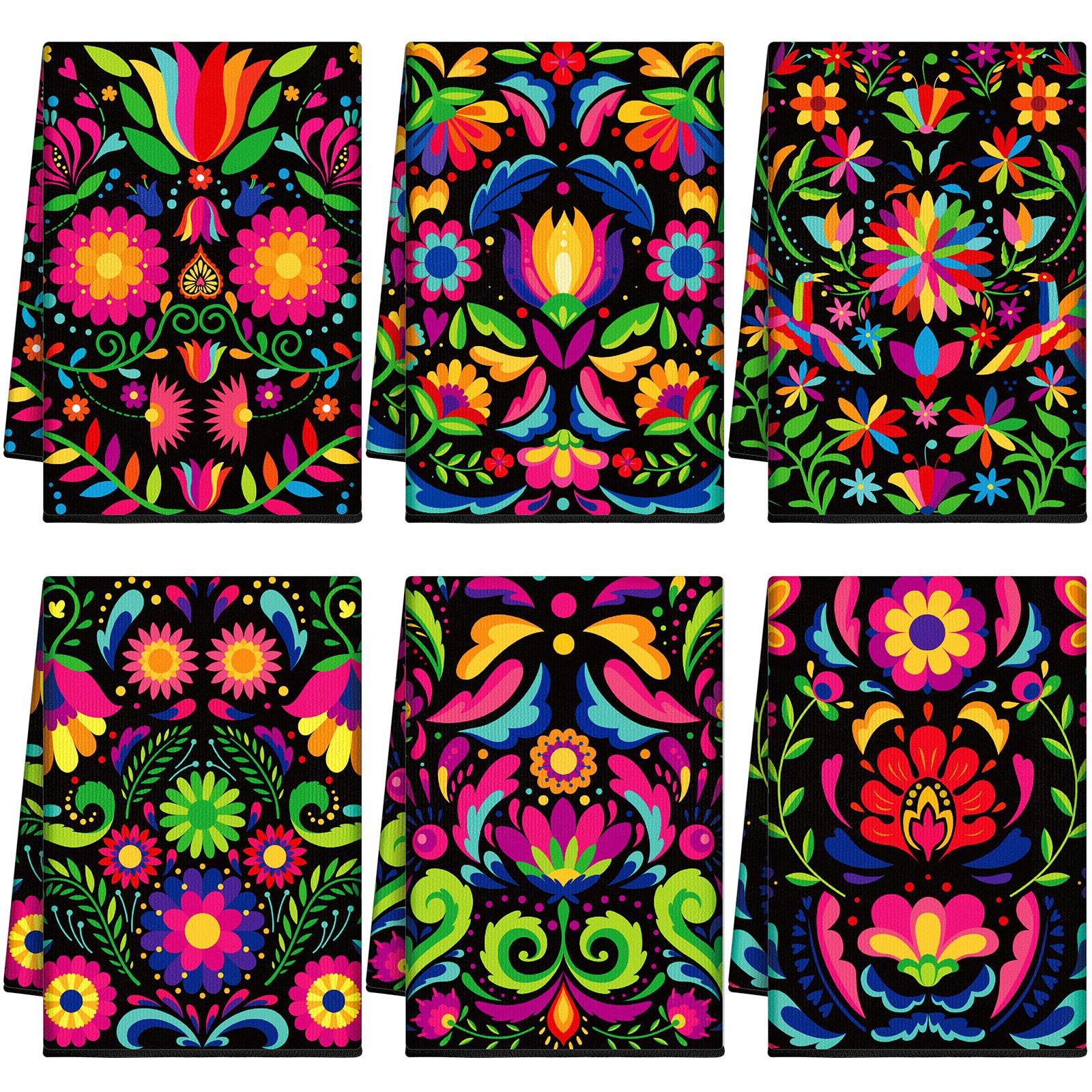 Breling Set of 6 Summer Beach Kitchen Towels Coastal Dish Towel Bathroom Decorative Sea Palm Trees Cloths for Kitchen Bathroom Home Cooking Housewarming Gifts, 14 x 21 Inch