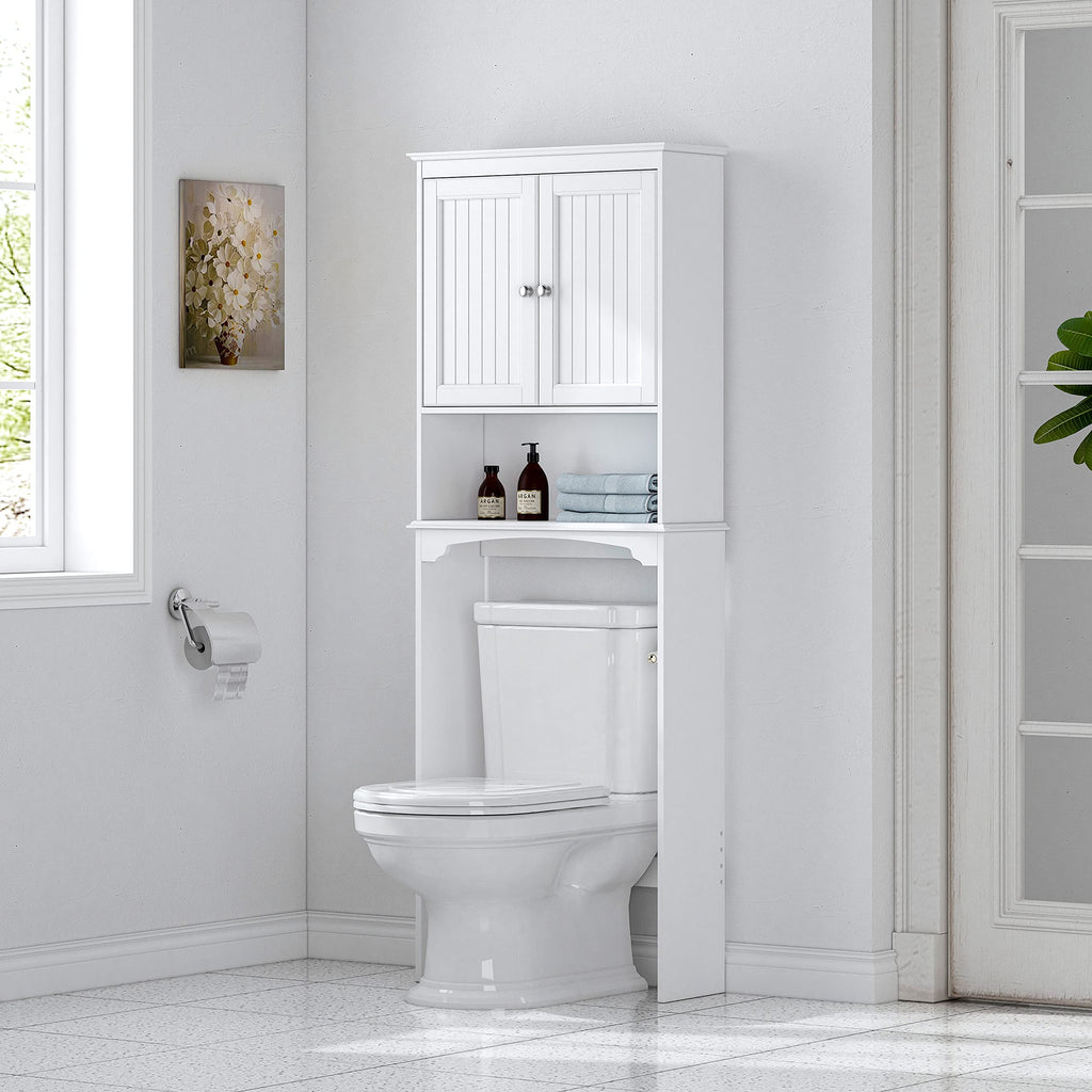 Spirich Over The Toilet Cabinet for Bathroom Storage, Above Toilet Storage Cabinet with Doors and Adjustable Shelves, Espresso