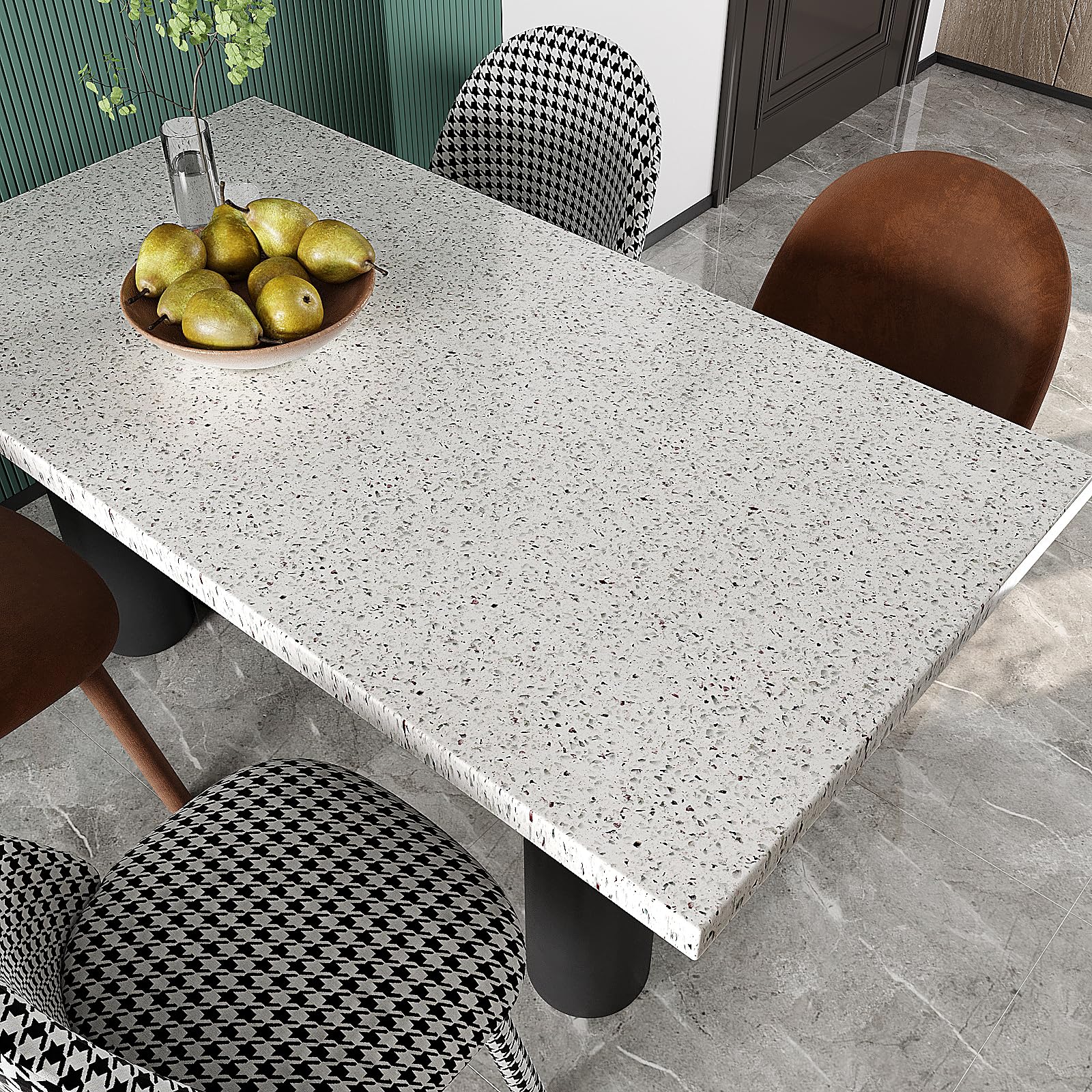 VEELIKE 15.7''x118'' Granite Contact Paper for Countertops Waterproof Self Adhesive Granite Wallpaper Peel and Stick Countertops for Kitchen Bathroom Counter Top Removable Decorative Vinyl Film