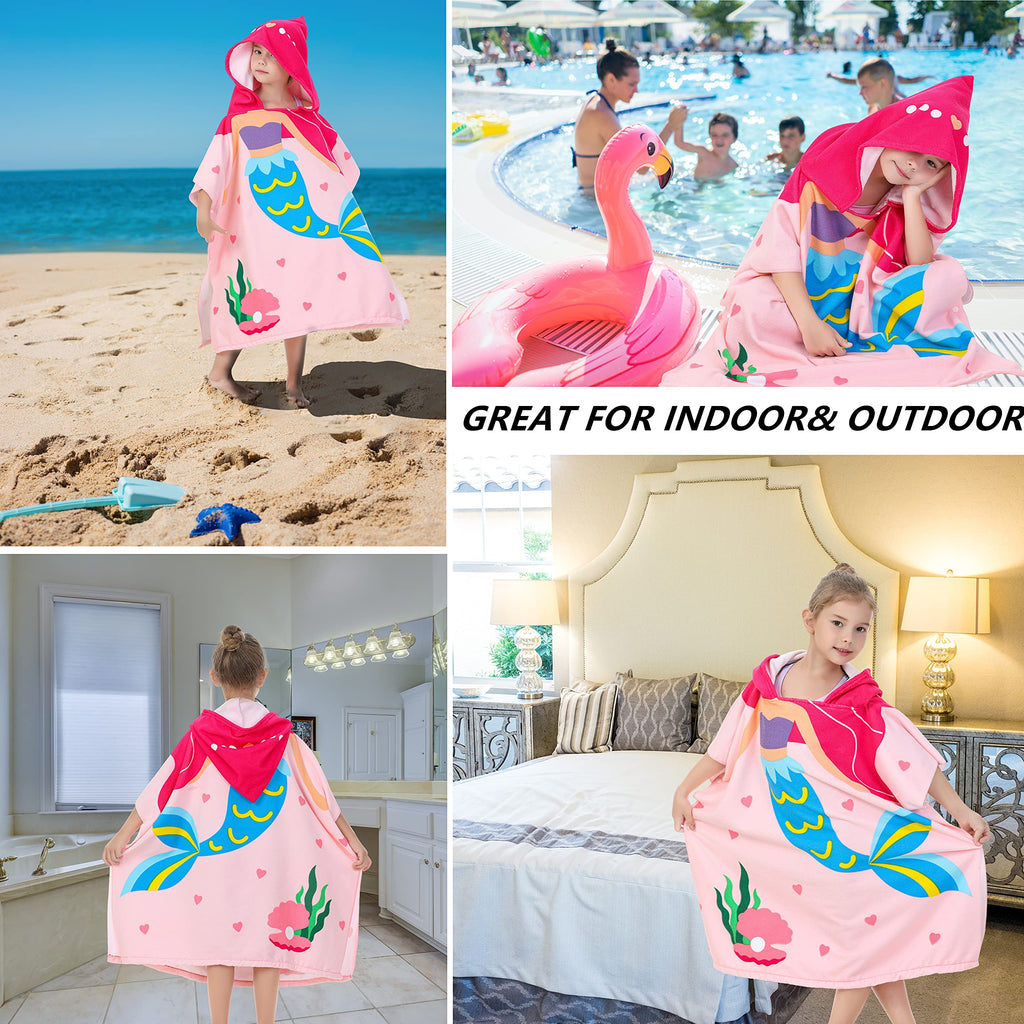 Soft Microfiber Swim Cover-ups for 3 to 10 Years Old Kids Hooded Bath Beach Poncho Towels (Alligator, Fits 3-10 Years)