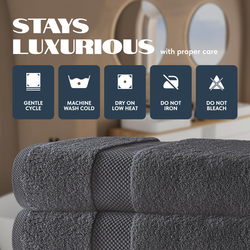 White Classic Luxury Bath Towels Set of 4 Large - 700 GSM Turkish Cotton Ultra Soft Bath Towels 27x54 | Highly Absorbent and Quick Dry | Hotel Towels for Bathroom Luxury, Plush Shower Towels, White