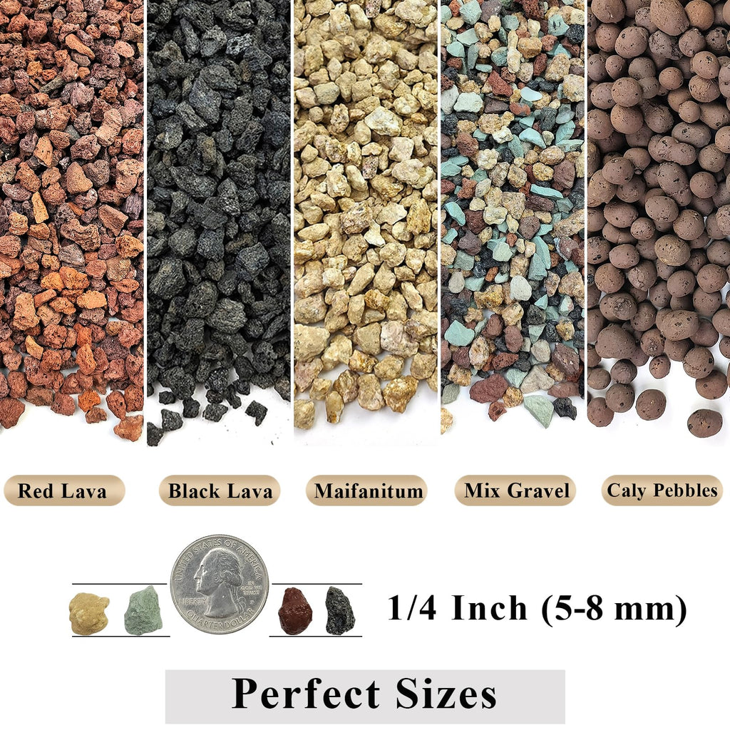 FANTIAN 2 lbs Red Lava Rocks for Plants,1/4 Inch Crush Volcanic Rock Gravel Potting Mix for Succulent Cactus Bonsai Aquarium Fire Pits and Garden Landscaping