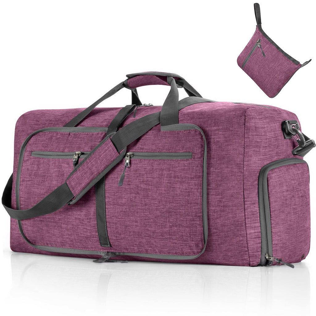 Vomgomfom 65L/85L/115L Foldable Travel Duffle Bag, Lightweight Checked Luggage with Shoe Compartment, Water-Resistant Weekender Overnight Bag for Men & Women