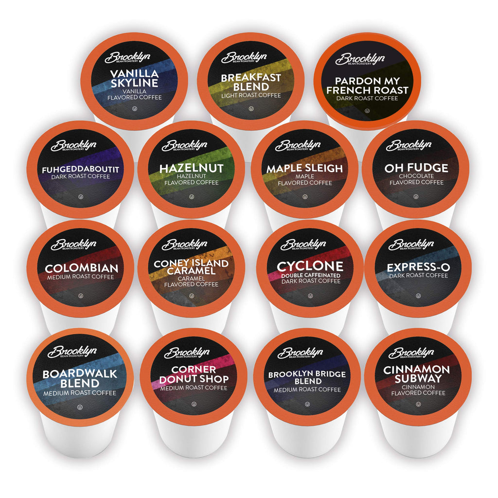 Brooklyn Beans Coffee Pods, Medium Roast Gourmet Variety Pack - Compatible with Keurig K Cup Brewers Including 2.0 Machines, 40 Count