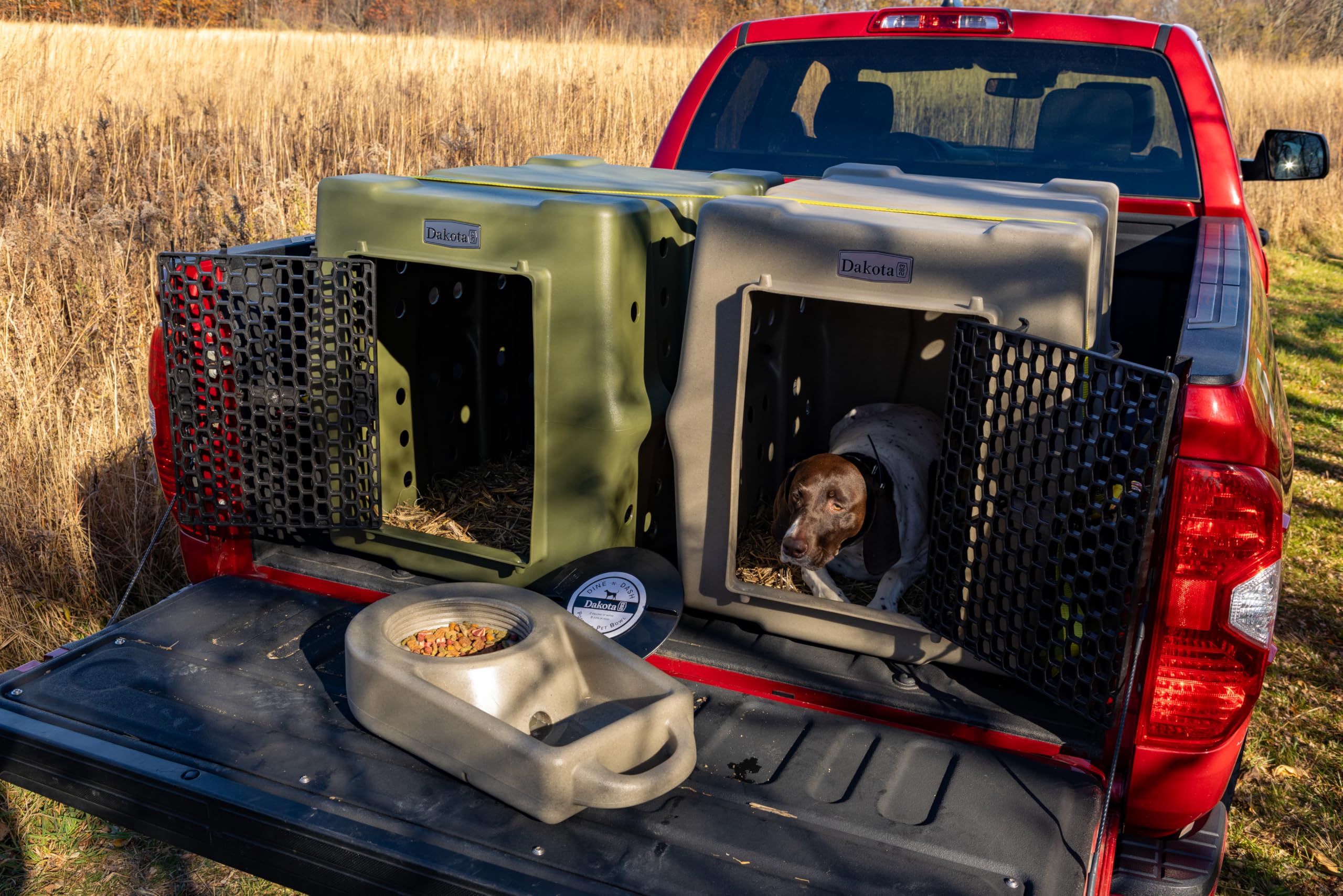 Dakota 283 Canine Rough and Tough Economy Dog Crate w/ Removable Two-Way Door - Heavy Duty Outdoor Kennel for Medium Breed Dogs (Coyote Granite, Intermediate)