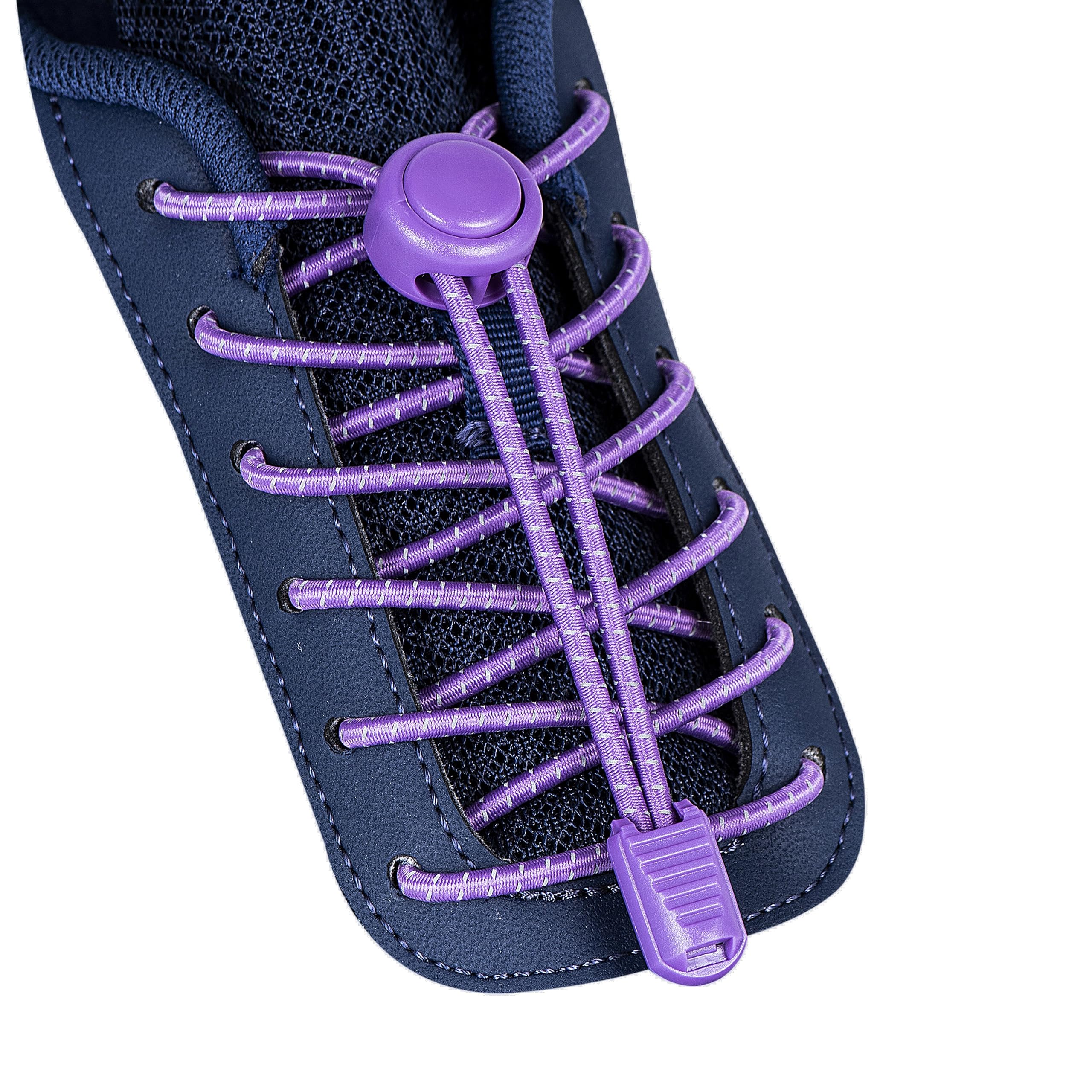 No Tie Shoelaces - Elastic Shoe Laces - Lock Shoelaces for Sneakers - One Size Fits All for Adults and Kids