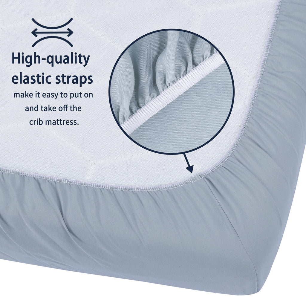GUNTAIL Baby Crib Sheets for Boys Girls, 2 Pack Fitted Crib Sheet for Standard Crib and Toddler Mattress, Soft Microfiber Baby Sheet 52x28x8in (Brown & Green)