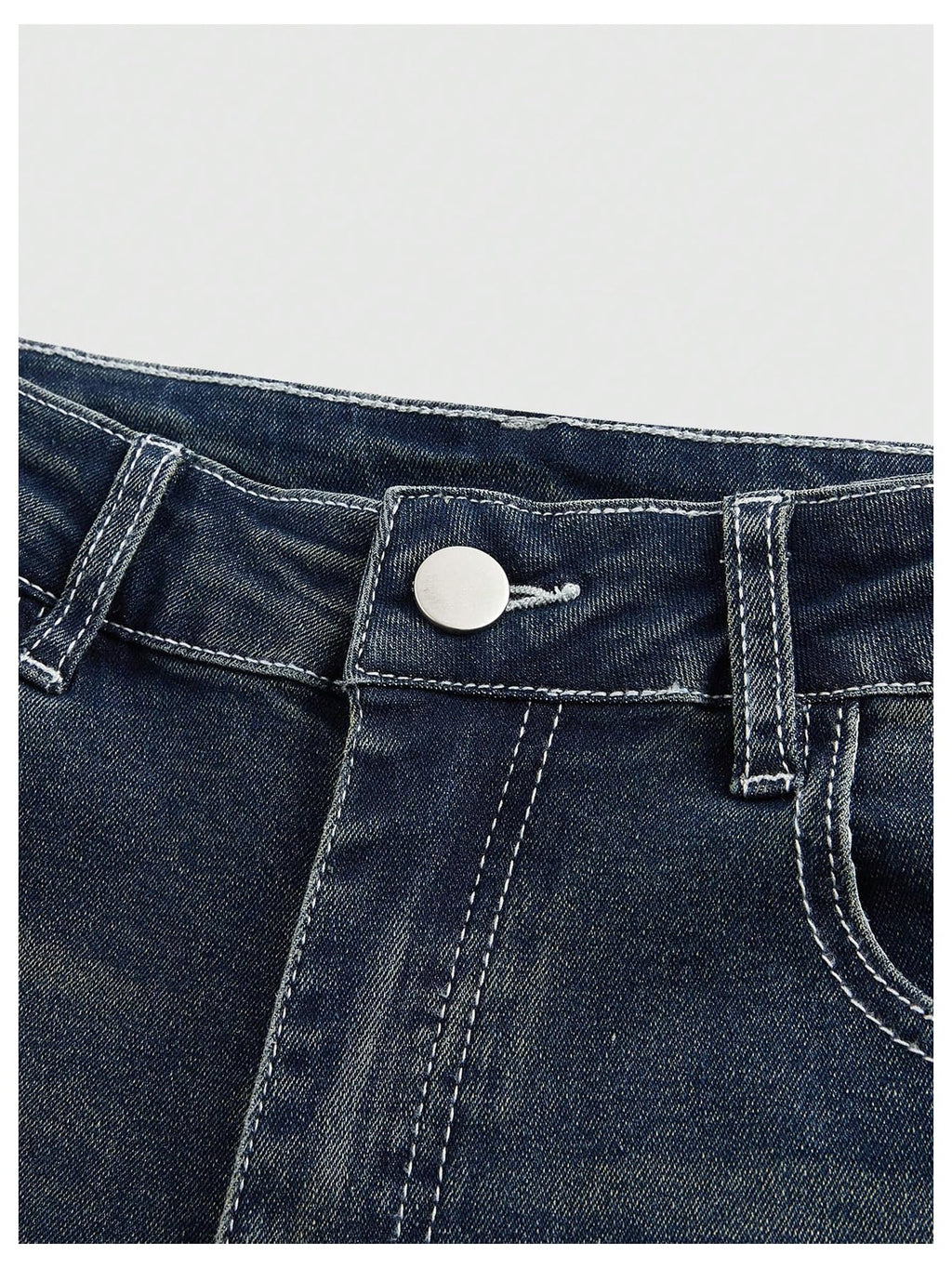 MakeMeChic Women's Bell Bottom Jeans Stretchy Flared Jeans Embroidered Y2K High Waist Denim Pants