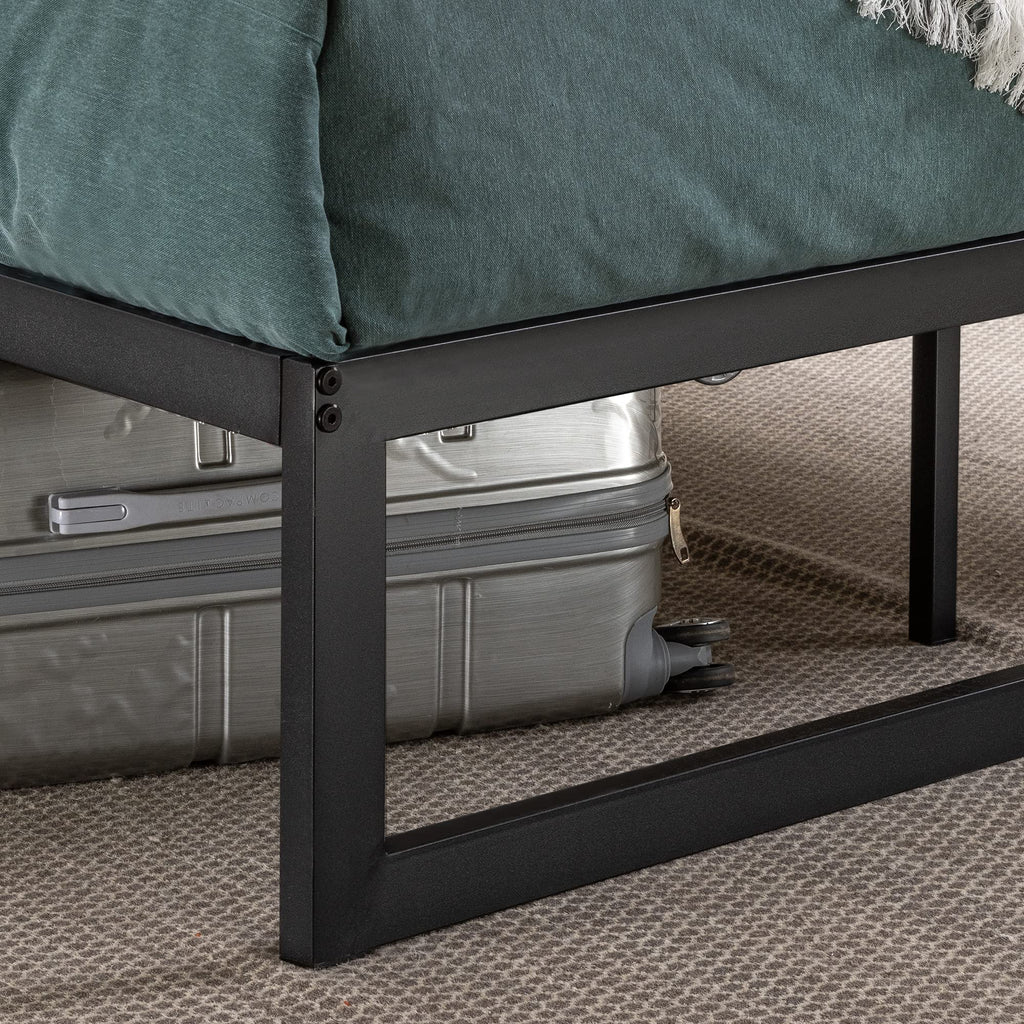 Zinus ABEL 14 Inch Platform Bed Frame, Steel Slat Support, Easy Assembly, No Box Spring Needed, Eco Friendly WonderBox(TM) Packaging, Black, Twin
