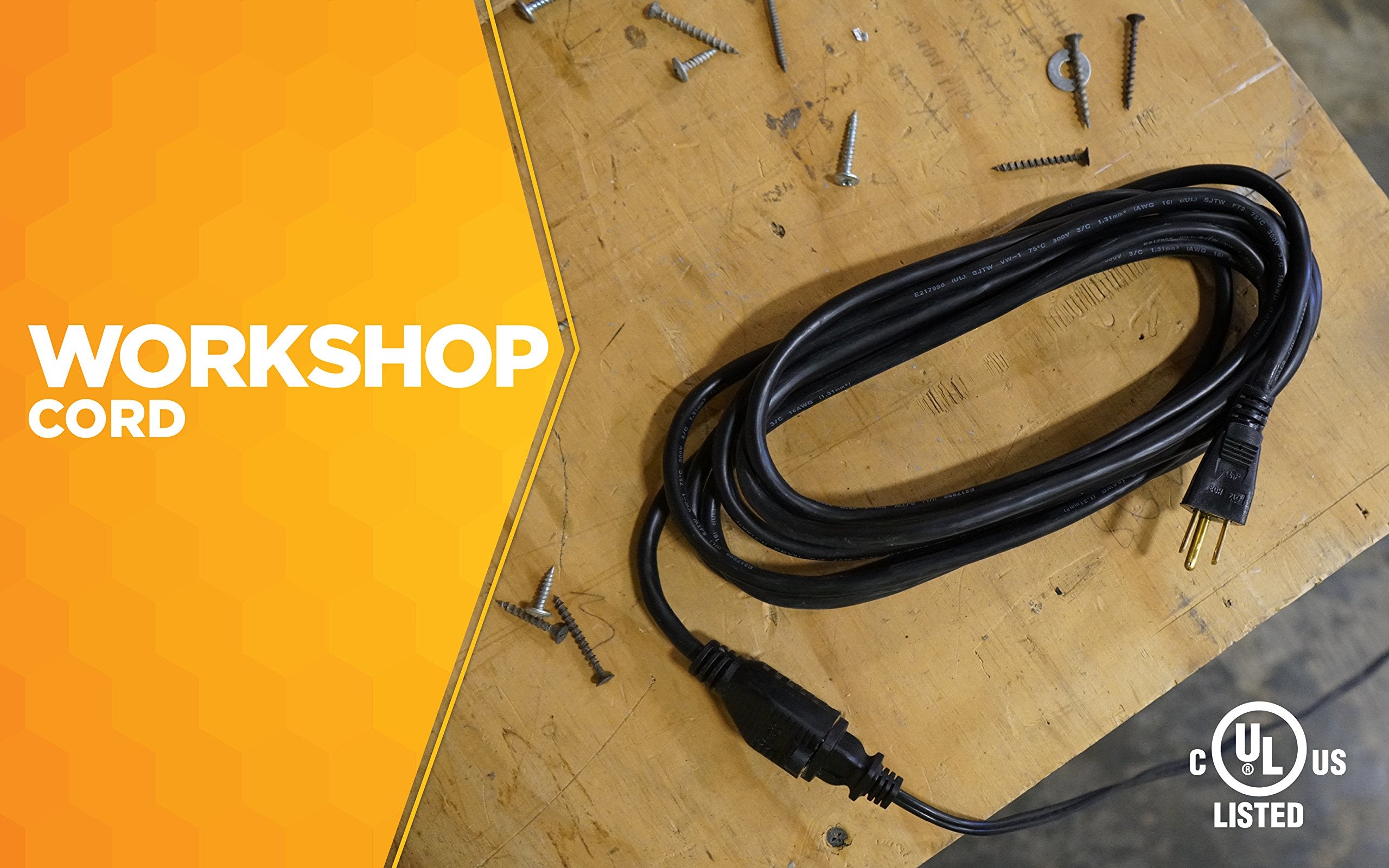 Southwire Extension Cord - Reliable Indoor & Outdoor Power - Neutral Black Finish - Vinyl Jacket - Reinforced Blades - Molded Plugs - 3 Prong - 15 Foot Length