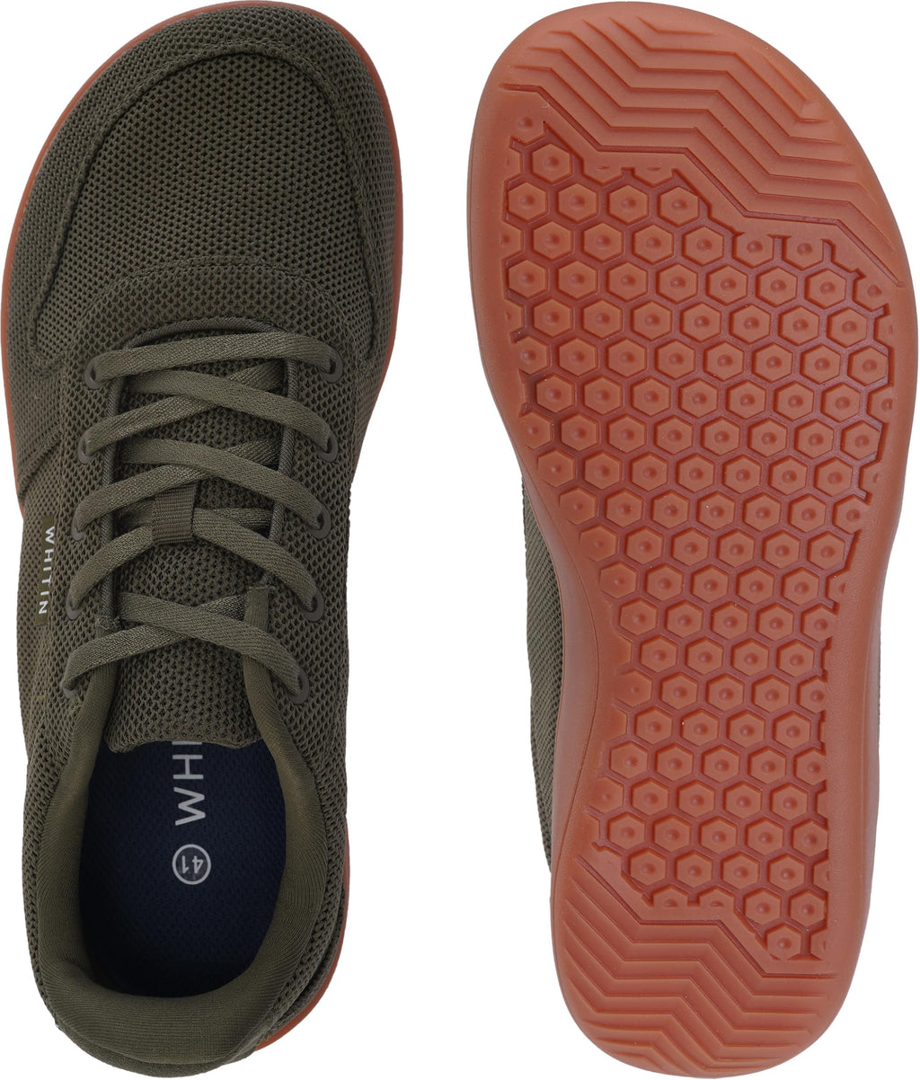 WHITIN Men's Wide Toe Box Barefoot Sneakers + Breathable Knit Walking Shoes