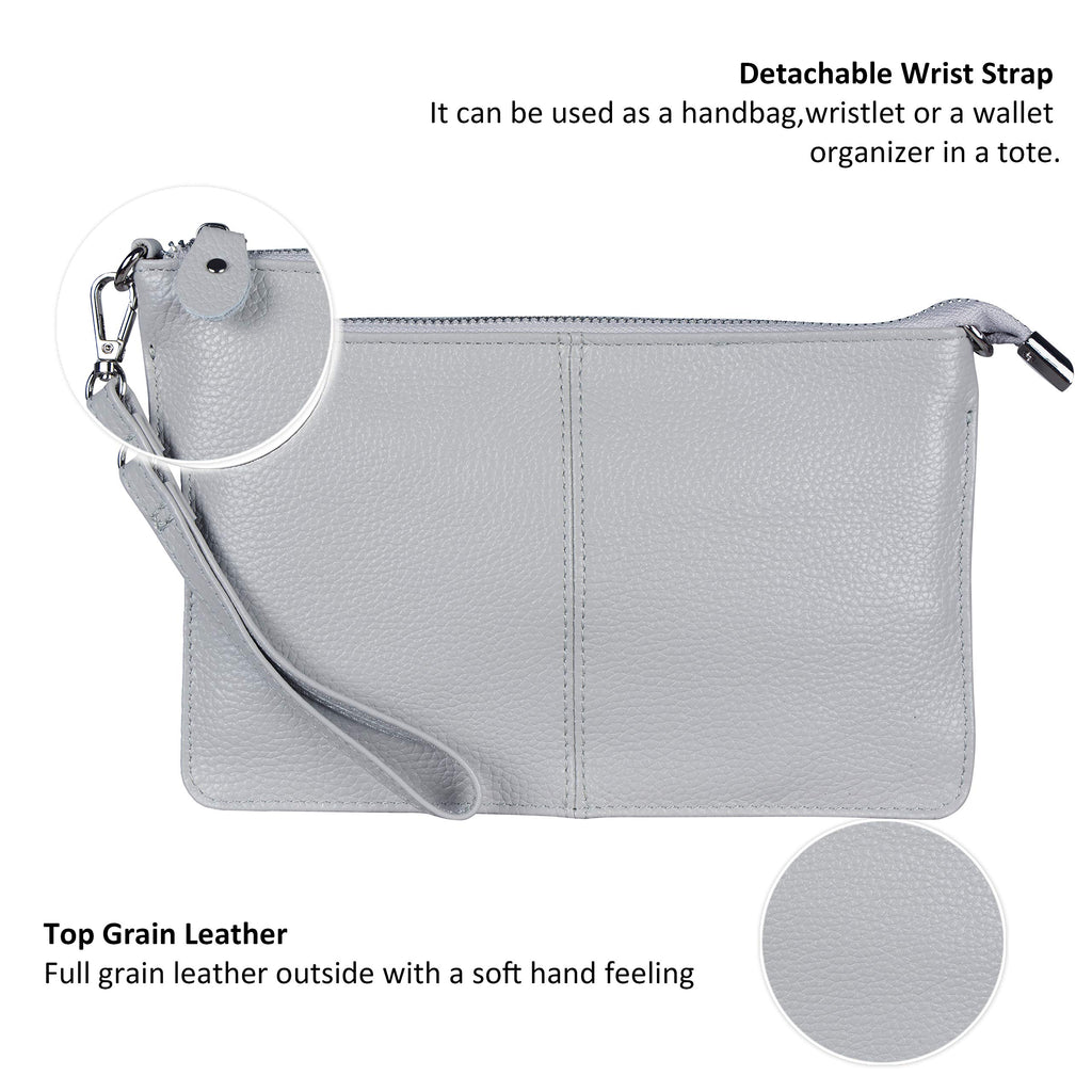 befen Genuine Leather Wristlet Clutch Wallet Purses Small Crossbody Bags for Women with RFID Blocking Card Slots