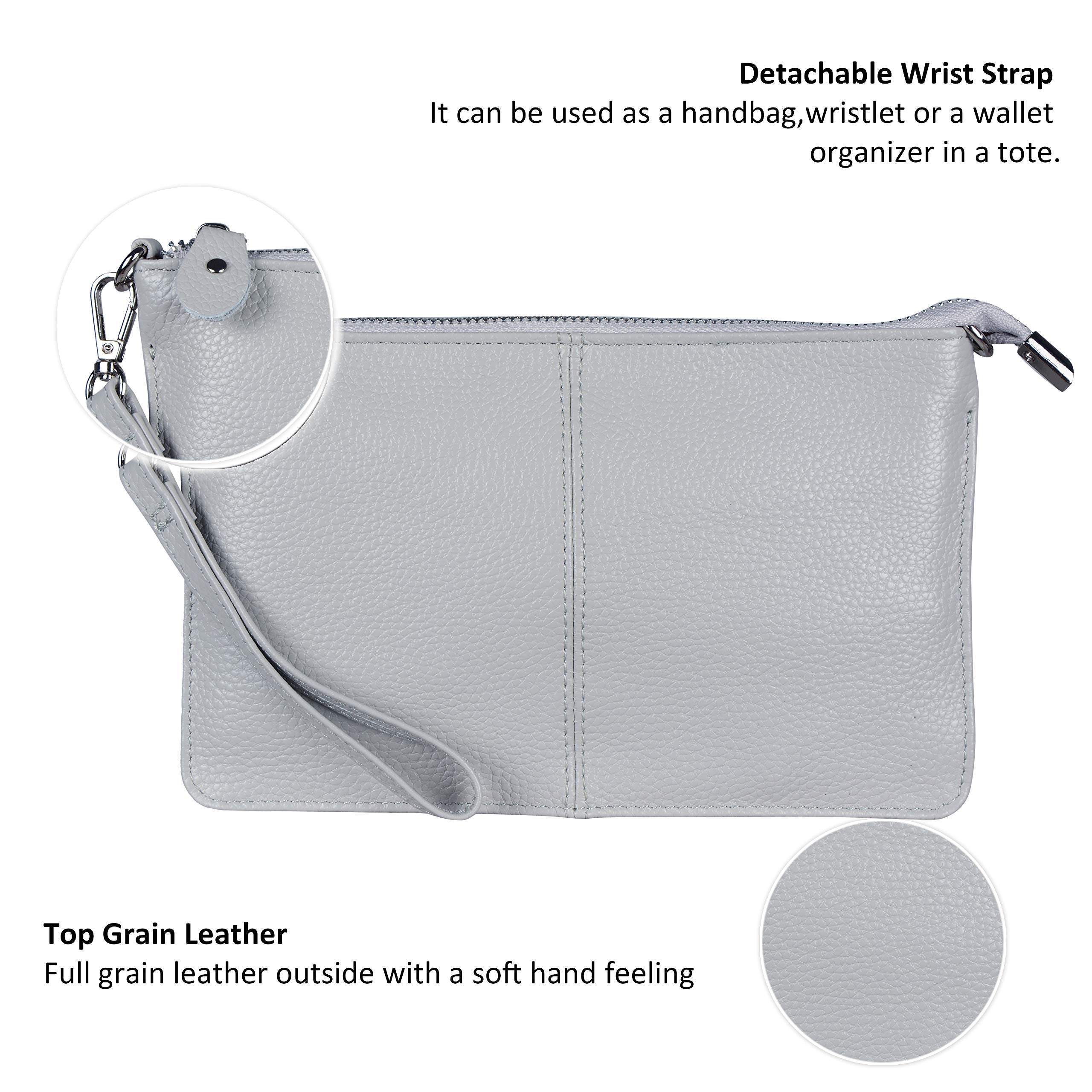befen Genuine Leather Wristlet Clutch Wallet Purses Small Crossbody Bags for Women with RFID Blocking Card Slots