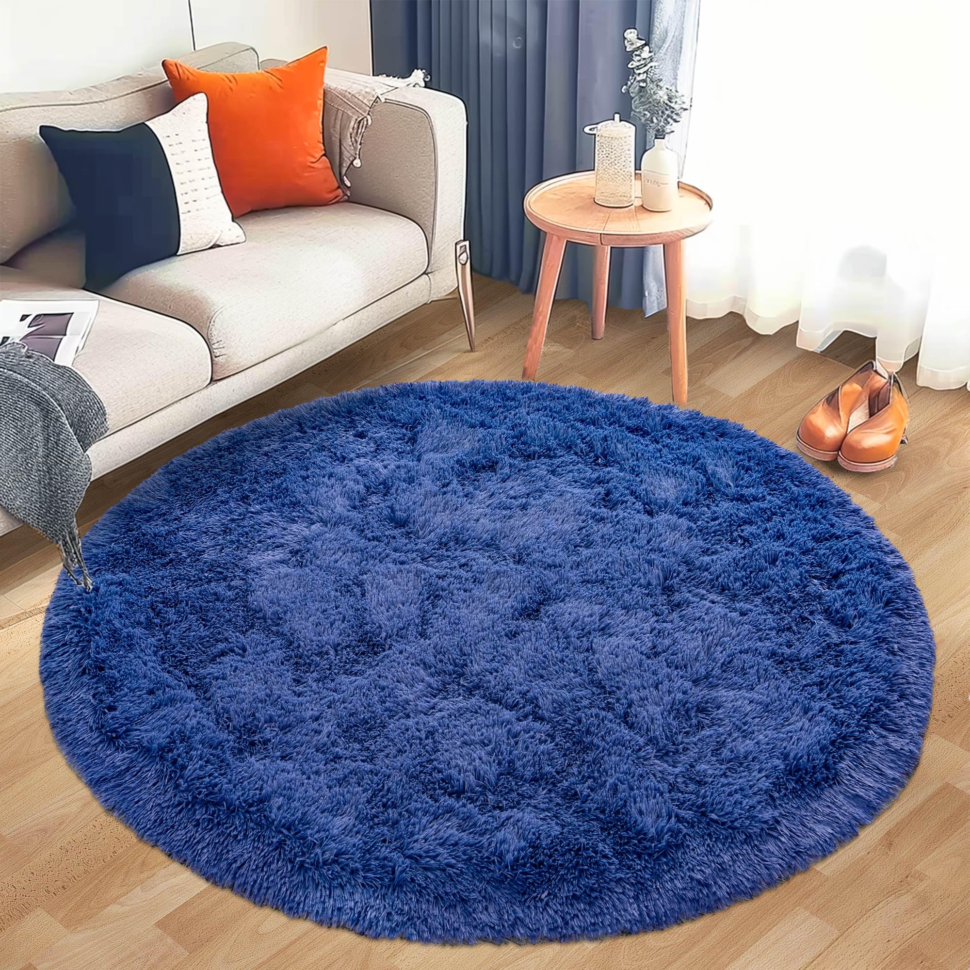 Awaytail Fluffy Rug Washable 2x3 Feet, Pure Black Desk Chair Rug Non-Slip, Super Soft Kids Rug for Boys Nursery Dorm Decor