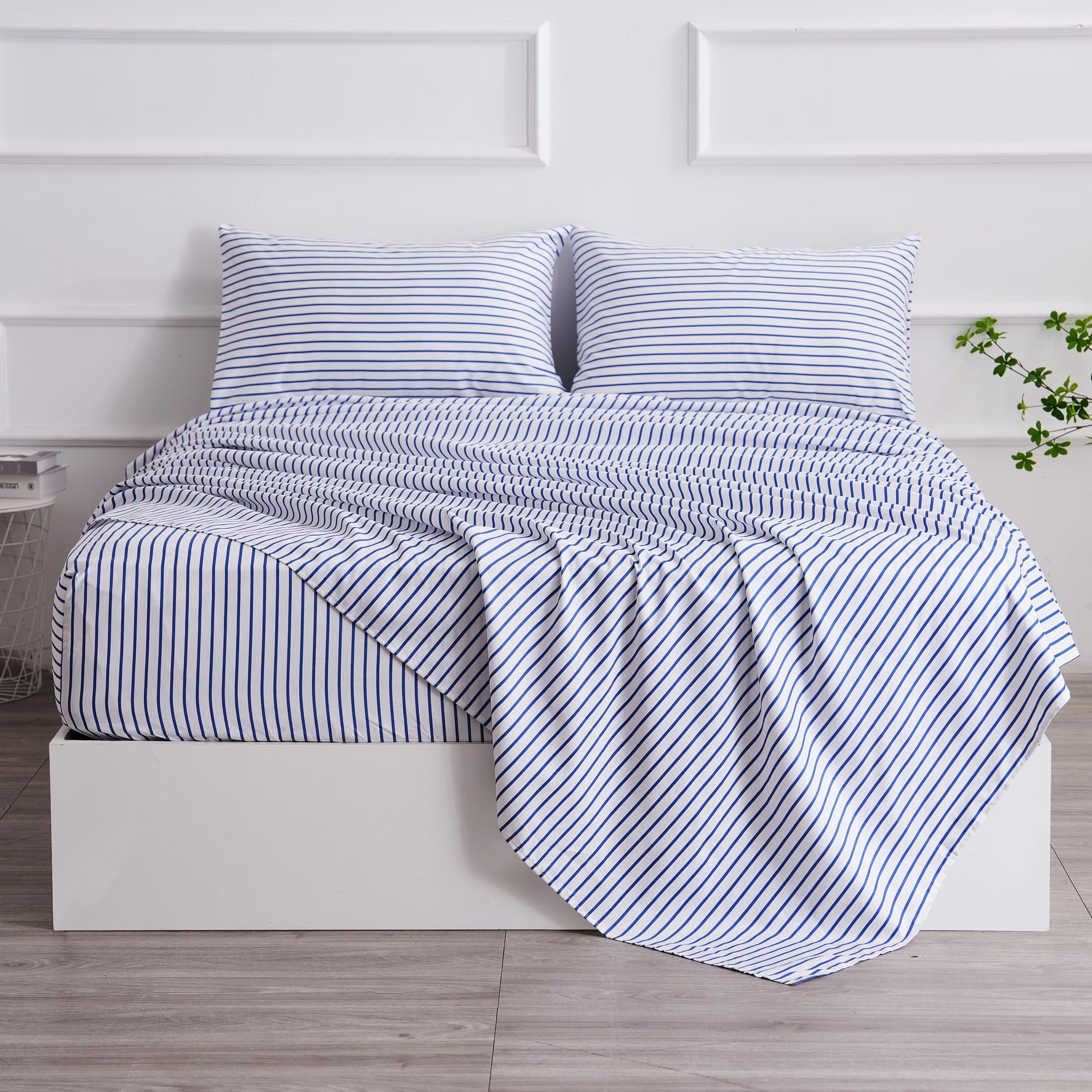 Best Season Bed Sheet Set - 1 Flat Sheet,1 Fitted Sheet and 1 Pillow Cases, Extra Soft Luxury Bedding Set,Deep Pockets,Wrinkle,Fade Resistant - Hypoallergenic- 3 Piece (Twin,Baby Blue)