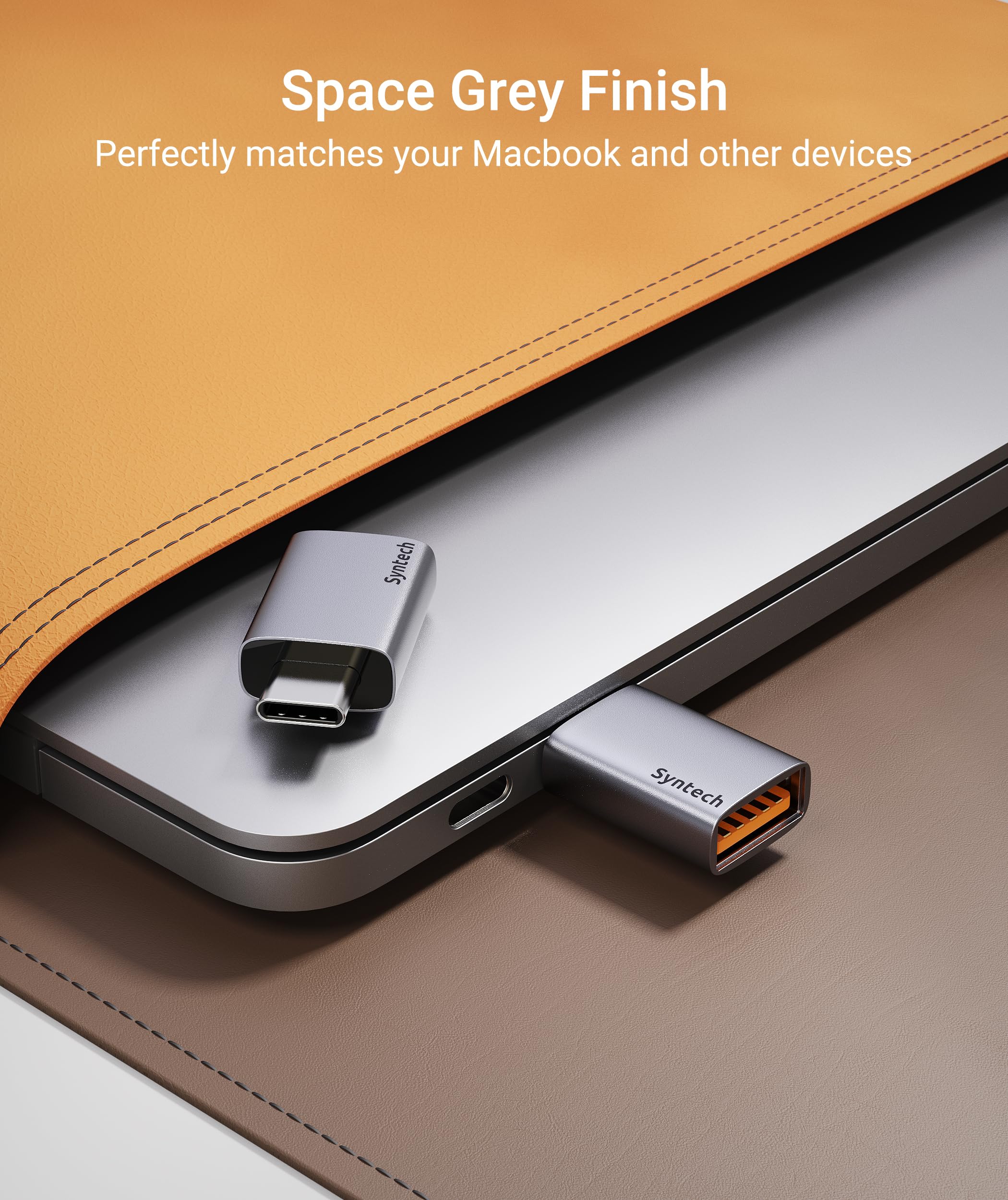 Syntech USB C to USB Adapter (2 Pack), 10Gbps USB3.2 Gen 2 Fit Side by Side, Type C Male to A 3.2 Female Adapter Compatible with iPhone 17e 17 Pro Max/iPad/iMac/MacBook Pro & Thunderbolt 5/4 Devices