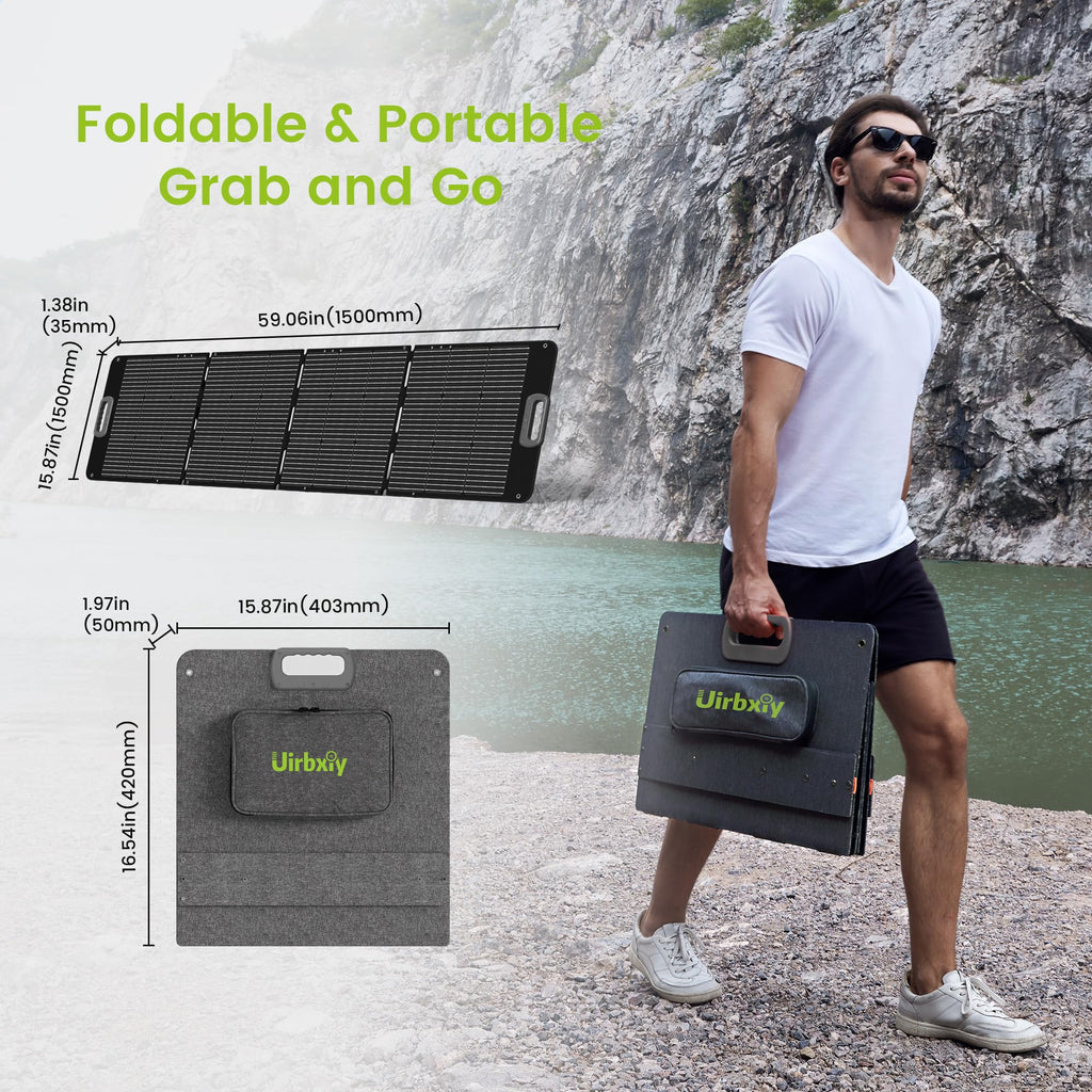 Portable Solar Panel 80 Watt for Power Station, IP67 Waterproof Foldable Solar Cell Solar Charger w/ XT60 Anderson DC 8mm 7909 5521 Connector for Camping, RV, Off Grid Living