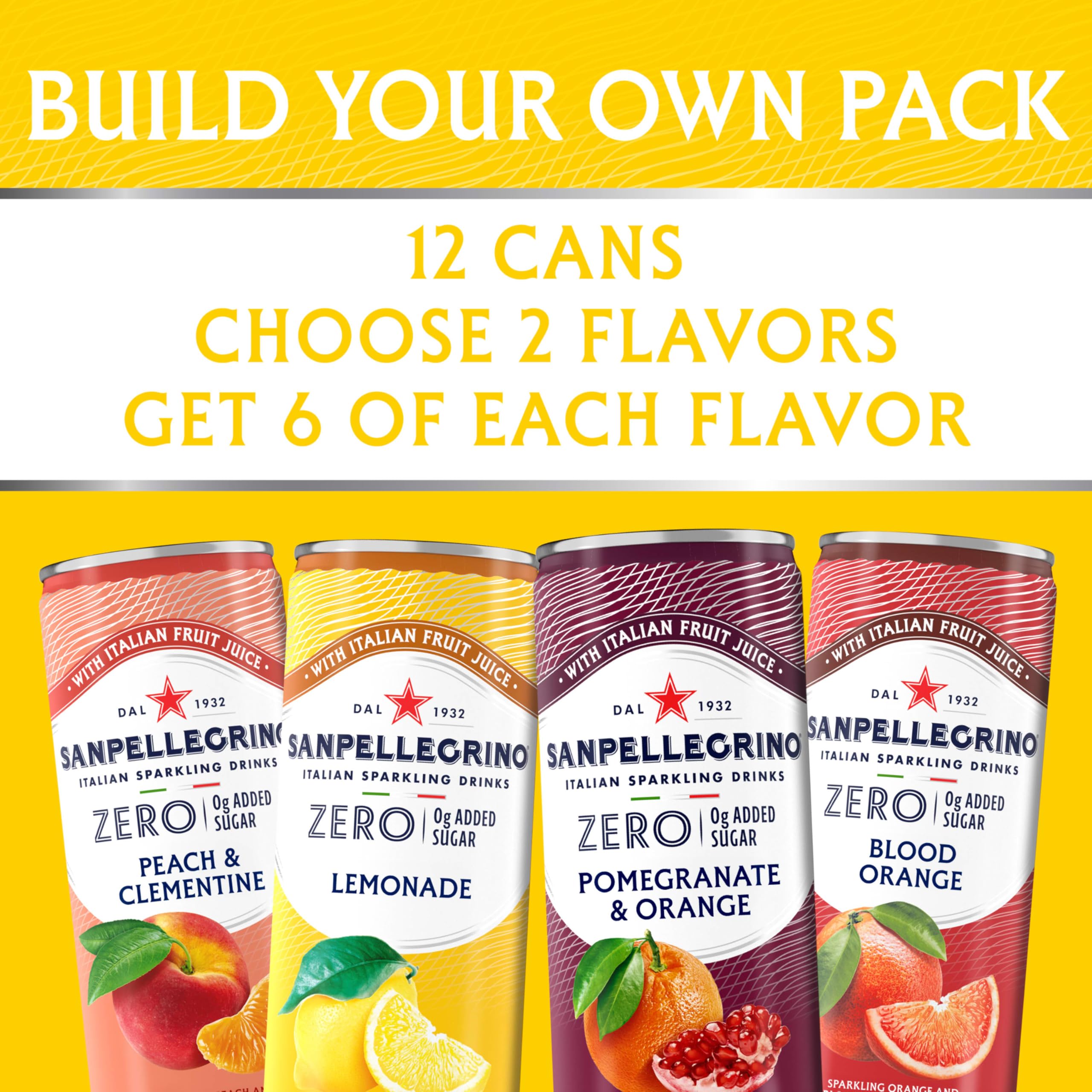 Sanpellegrino Zero Grams Added Sugar Pomegranate & Orange Italian Sparkling Drink, 24 Pack Of 11.15 Fl Oz Cans, Sanpellegrino Italian Sparkling Drinks, Low-Calorie Fruit Juice Beverages