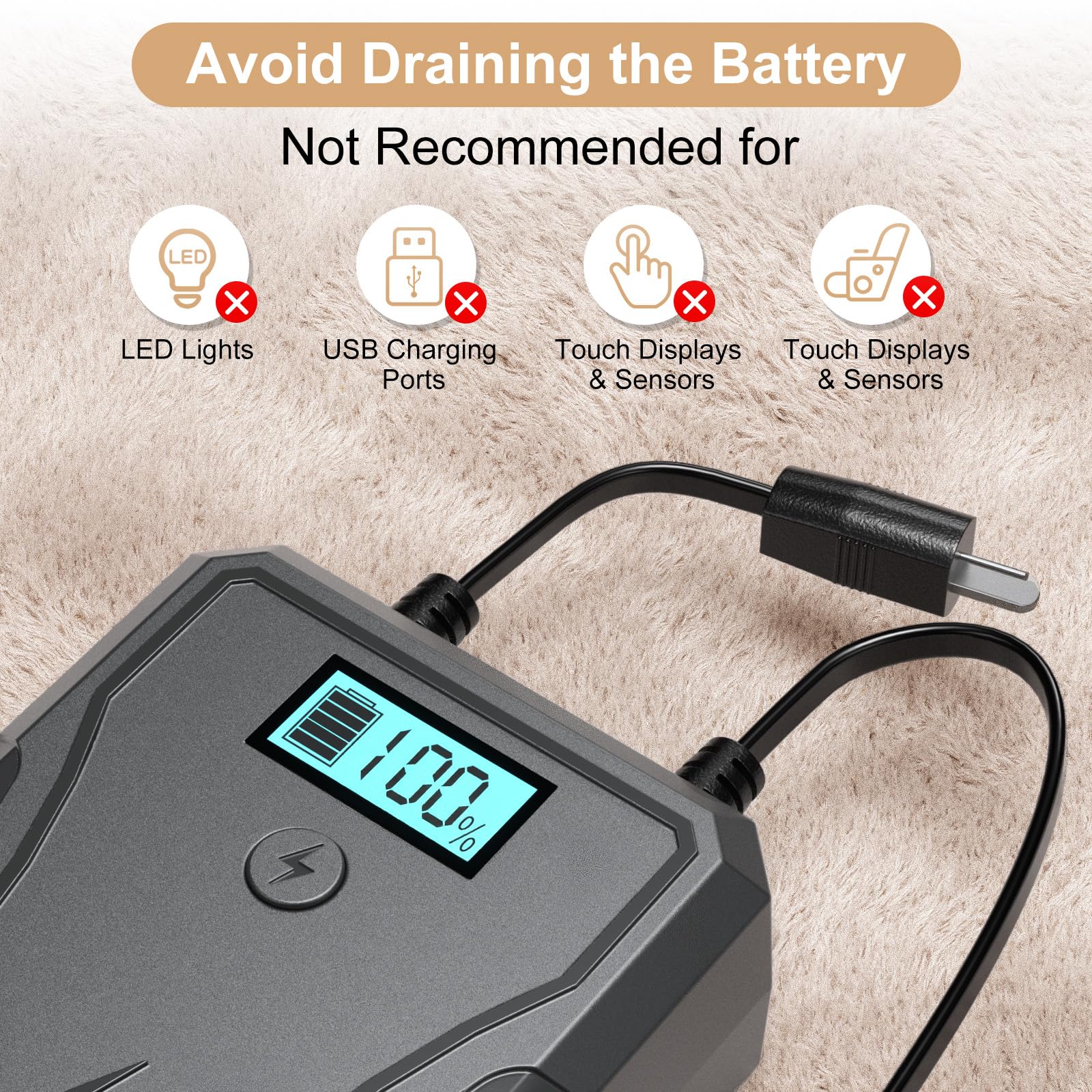 Battery Pack for Reclining Furniture without Charger, 2500mAh Universal Recliner Battery Pack Rechargeable with LED Display for Electric Recliner, Sofa, Couch, Lift Chair, 2-Pin Motion Furniture