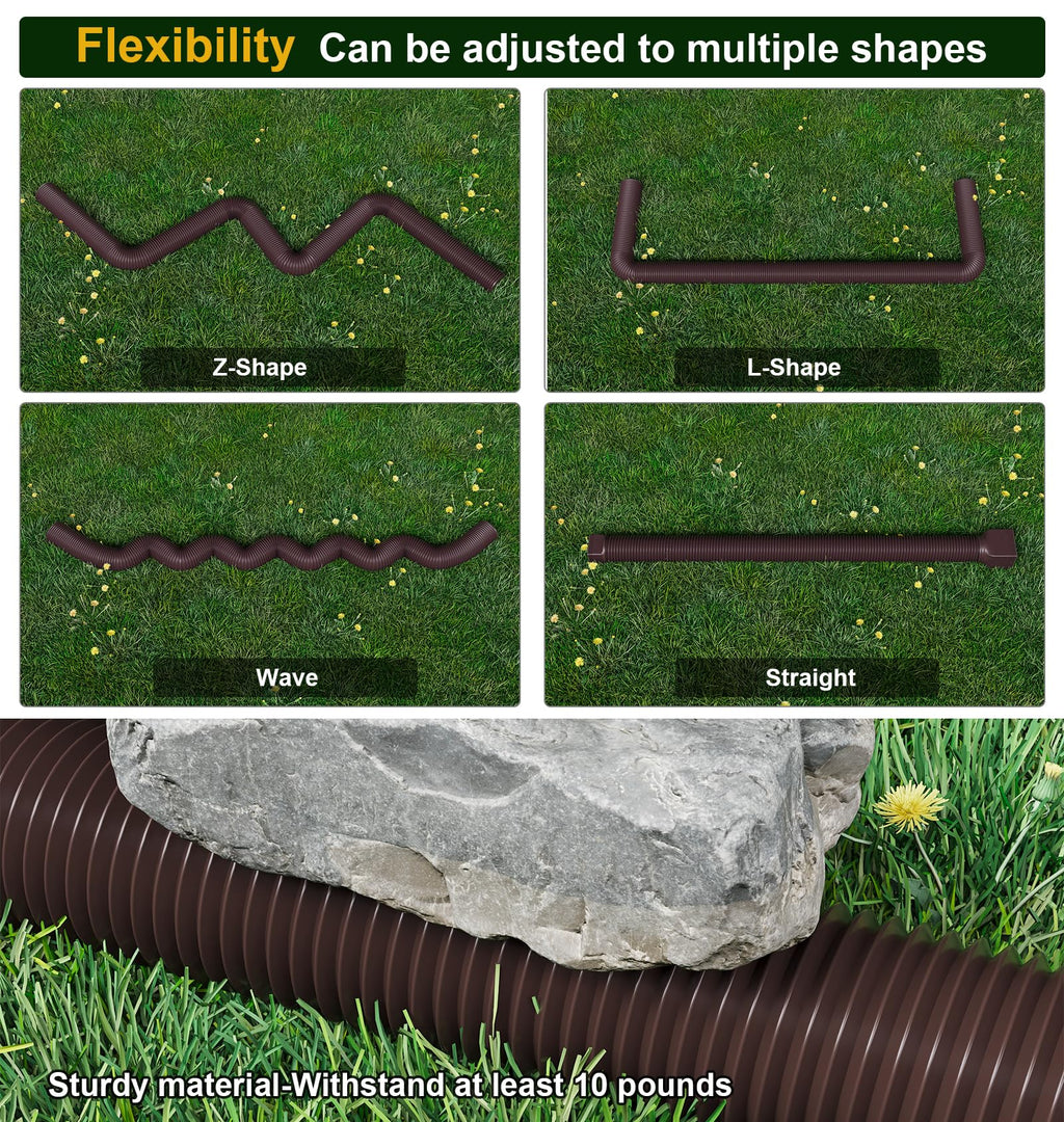 Ogutter Rain Gutter Downspout Extensions, Downspout Extender for Rainwater Drainage Flexible, Down Spout Drain Extension Pipe and Extendable from 21 to 66 Inches (Black)