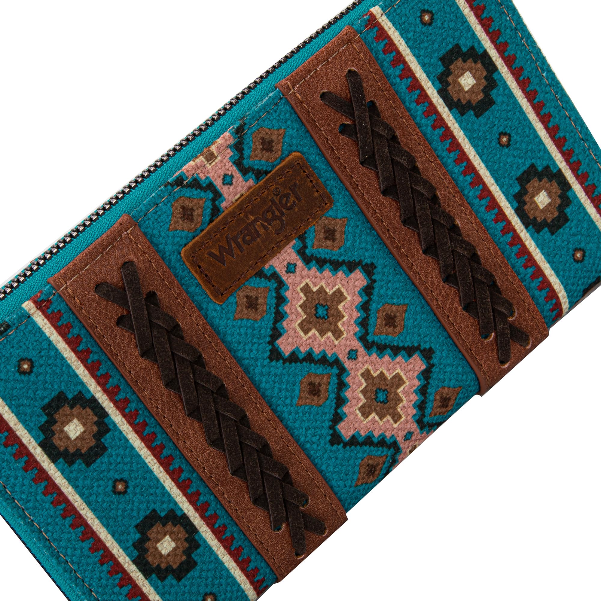 Wrangler Wallet Purse for Women Western Aztec Clutch Wristlet Wallet with Credit Card Holder