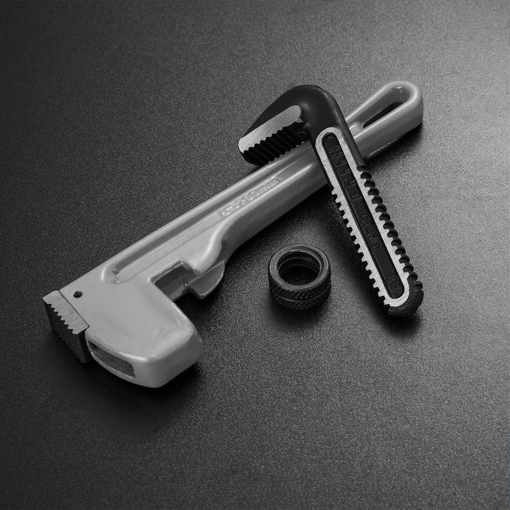DURATECH 8-inch Heavy Duty Aluminum Straight Pipe Wrench, Adjustable Plumbing Wrench, Drop Forged, Exceed GGG standard