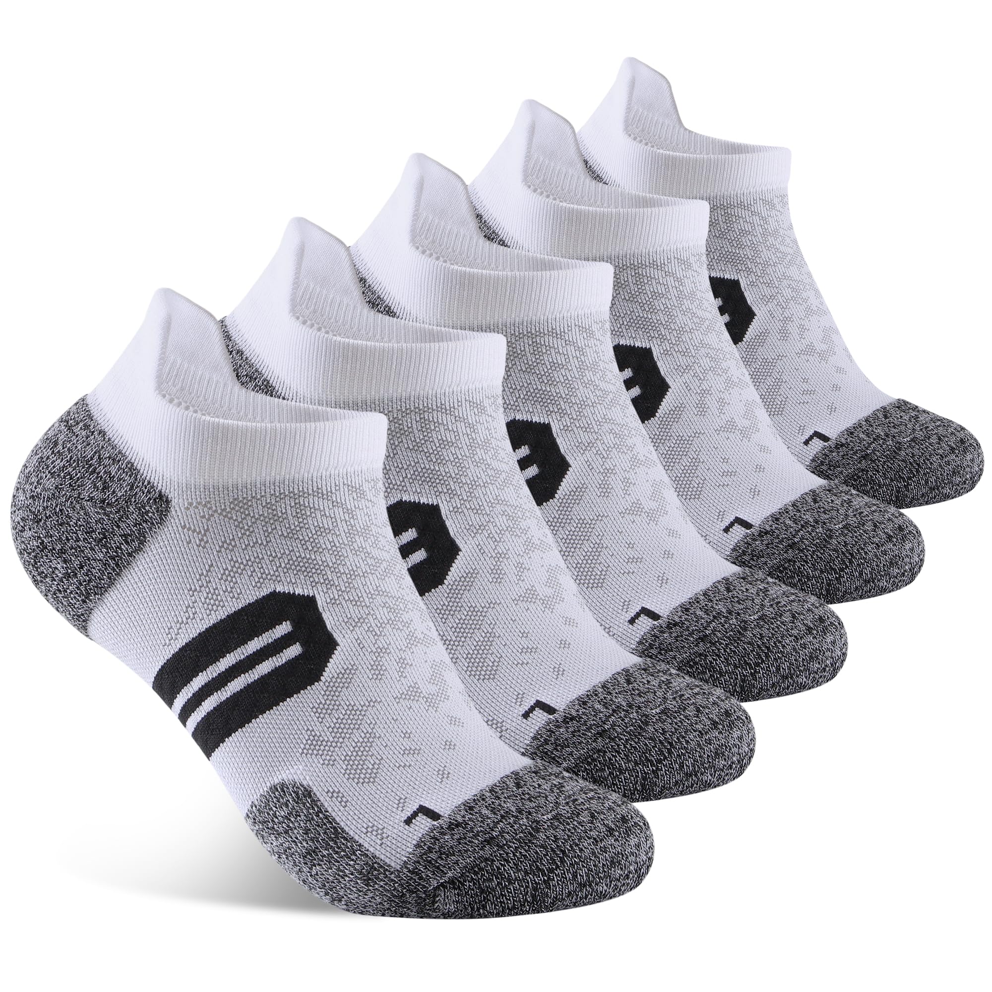 BUDERMMY Womens Ankle Compression Socks with Arch Support Athletic Low cut Running Socks for Women Workout Cushion 5 Pairs