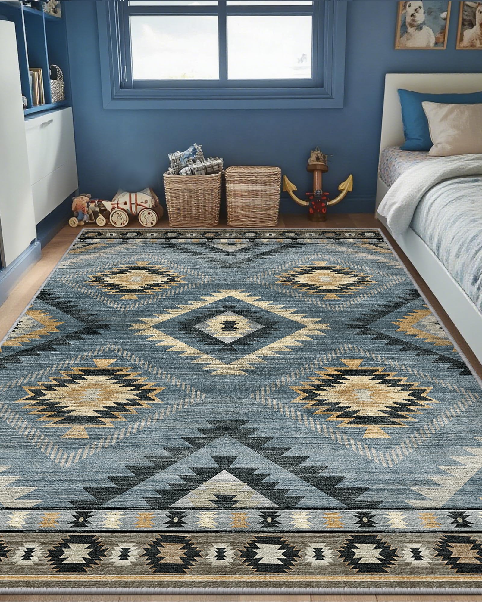 BESTSWEETIE Area Rug 2x3 Rug Machine Washable Non-Slip Low Pile Print Pattern Western Rug for Living Room Bedroom Entryway Tribal Series-Abstract/Cowhide