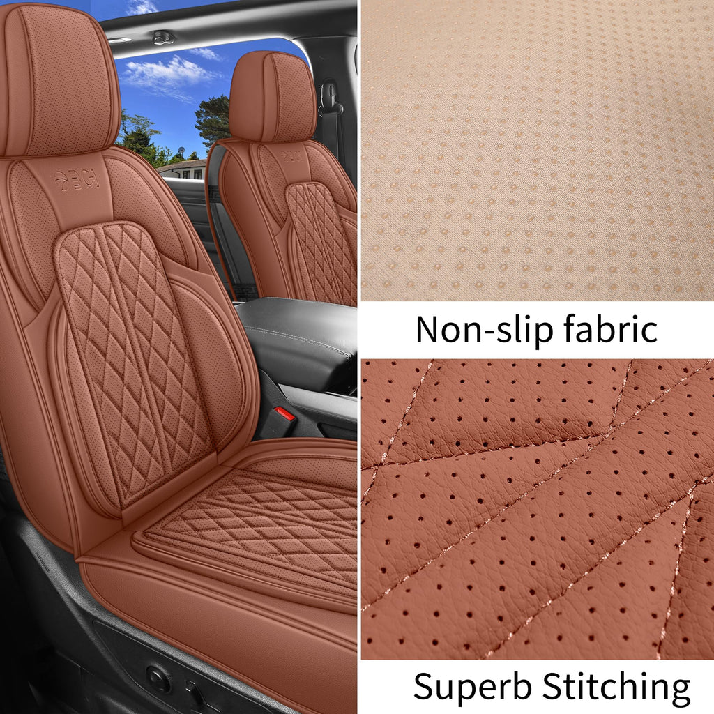 Car Seat Cover Custom Fit for Ford F150 2009-2026 Faux Leather Seat Cover Set Compatible with Regular Cab Super Cab Super Crew Pickup Truck Cushions (Black, Front Seat)