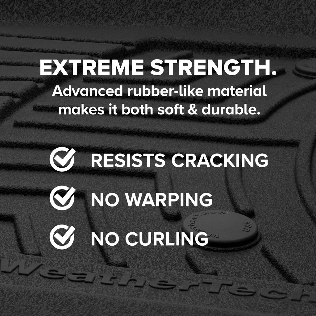 WeatherTech FloorLiner HP Custom Fit Floor Mats for Chevrolet Silverado 2500HD/3500HD, Silverado 1500 LTD, Sierra 1500 Limited - 1st & 2nd Row (441436-1-2IM), Black