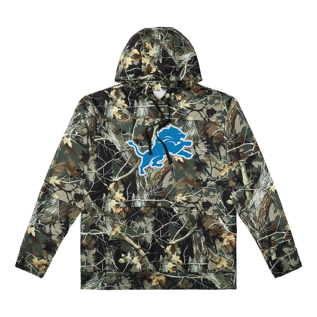 FOCO NFL Men's Official Sideline Hunter Camo Primary Logo Performance Pullover Hoodie Sweatshirt