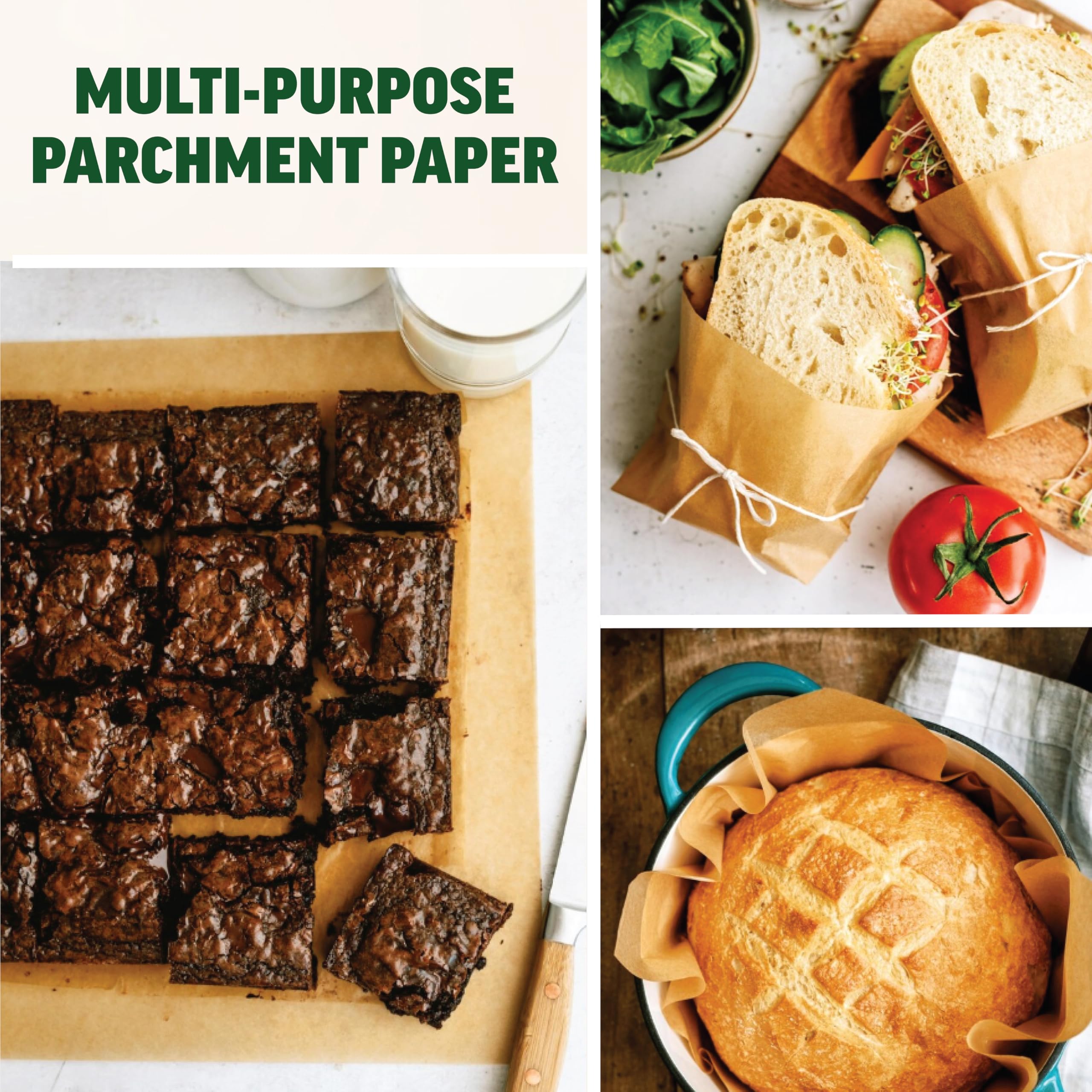 Zenlogy 6x6 Parchment Paper Squares (200 sheets) - Unbleached, Non-stick, Pre-cut Parchment Paper Ideal for Candy Wrappers, Dessert Paper Liners, Freezing and Storing, Separating, and Diamond Painting
