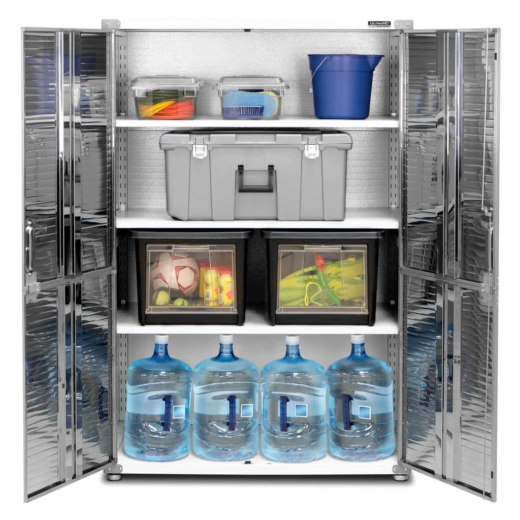 Seville Classics UltraHD Solid Steel Lockable Metal Storage Cabinet Locker Organizer, w/Adjustable Shelves for Garage, Warehouse, Office, Classroom, Granite, 30" W x 18" D x 72" H