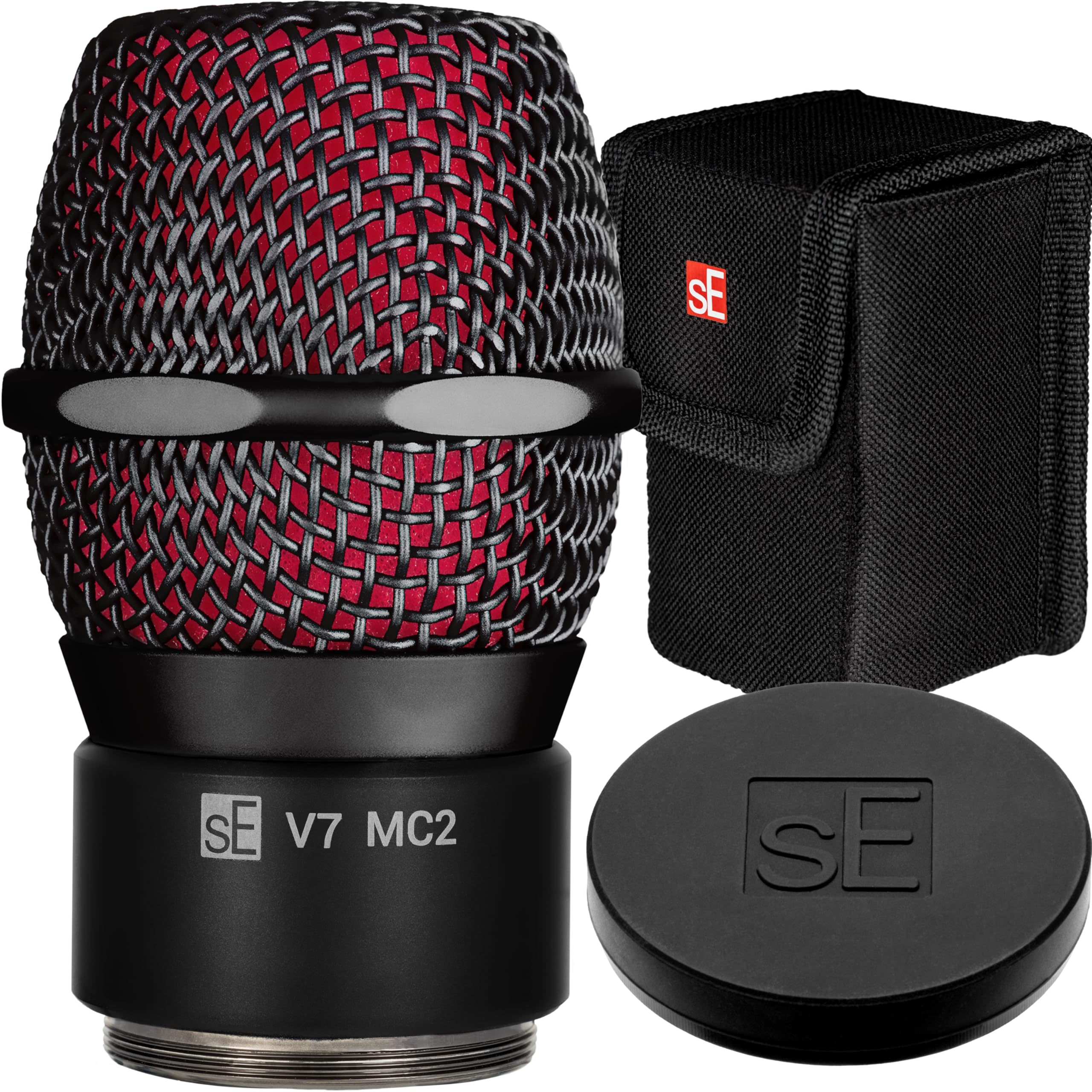 SE ELECTRONICS V7 MC1 Wireless Microphone Capsule - Compatible with Shure Wireless Transmitters - Professional Dynamic Microphone for Singing, Speech & Music Studio Recording (Black)