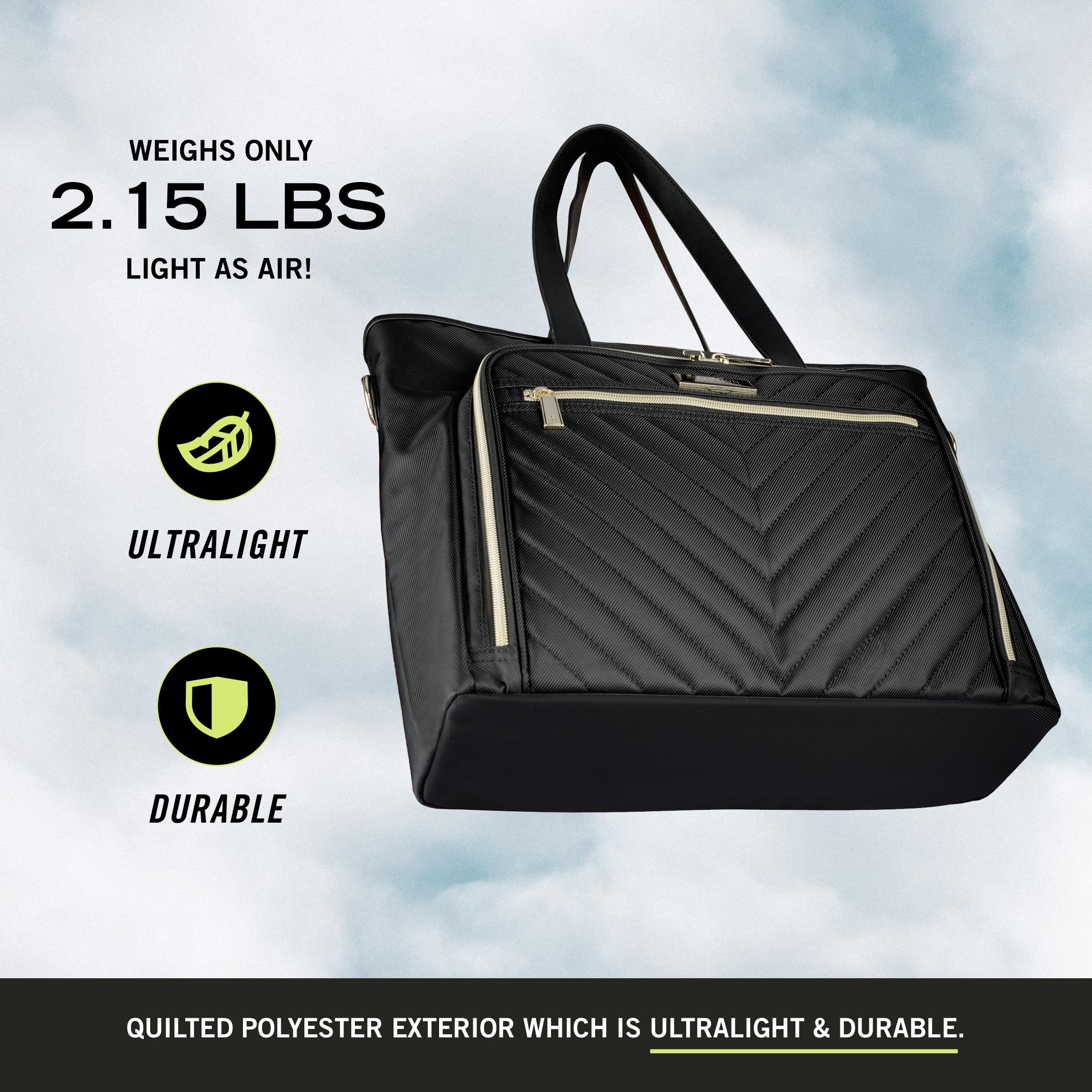Kenneth Cole REACTION Chelsea Quilted Chevron 15" Laptop & Tablet Business Tote with Removable Shoulder Strap