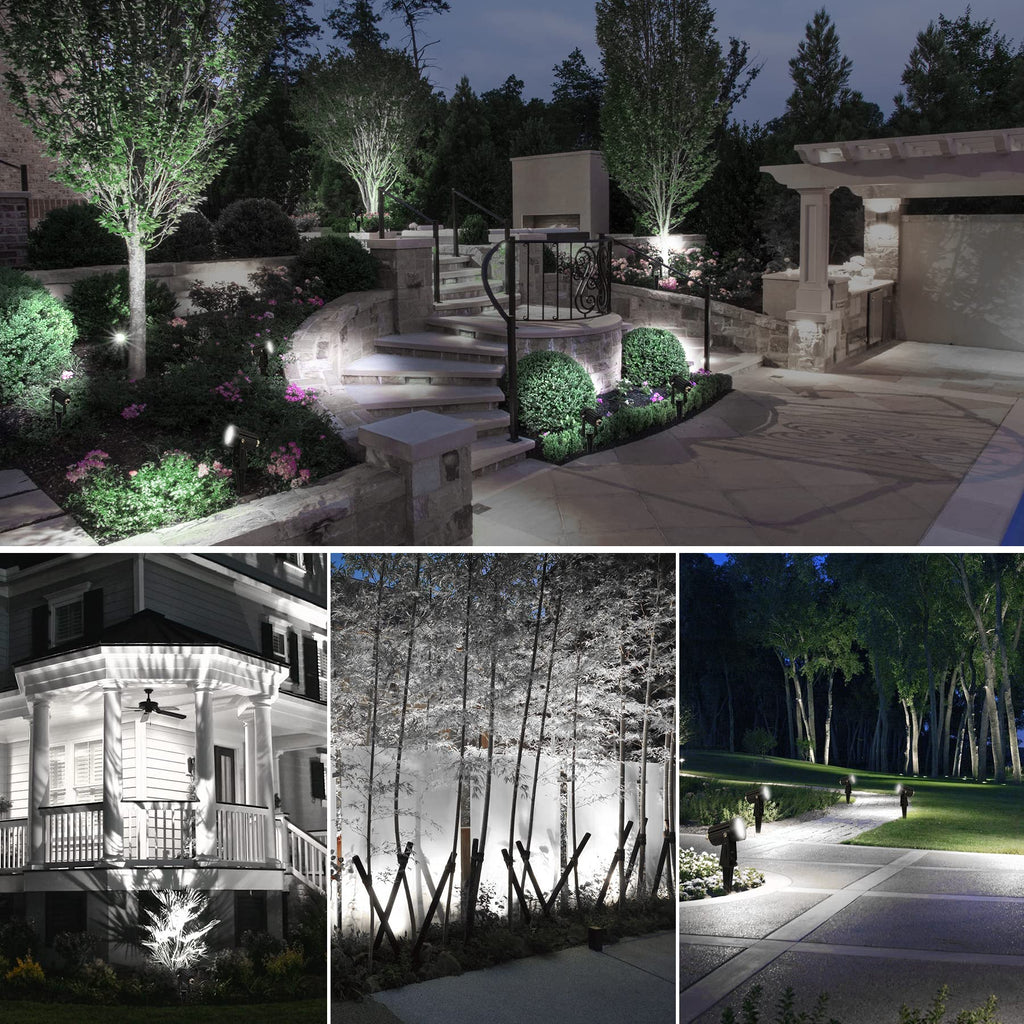 Solar Spot Lights Outdoor, Solar Landscape Spotlights IP65 Waterproof 9.8ft Cable,Auto On/Off Outdoor Wall Lights for Garden Yard Driveway Porch Walkway Pool (3000K Warm White)